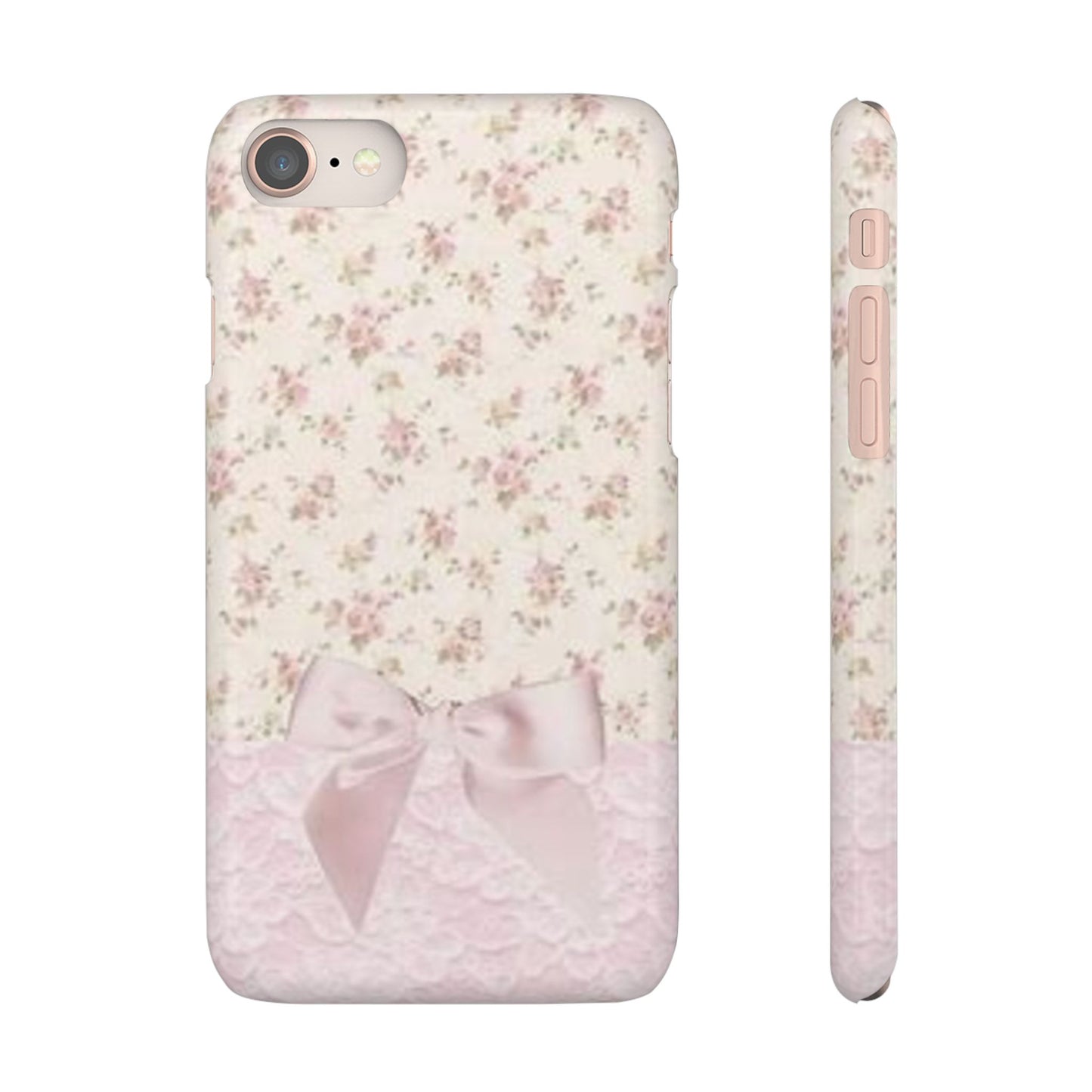 pink flower lace bow phone case