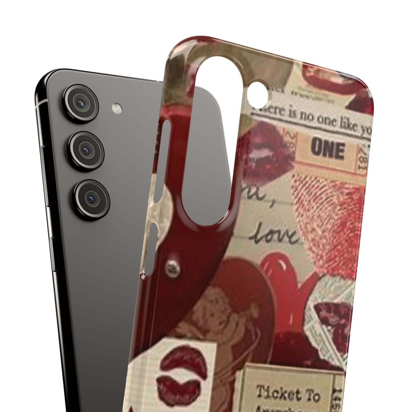 red collage phone case