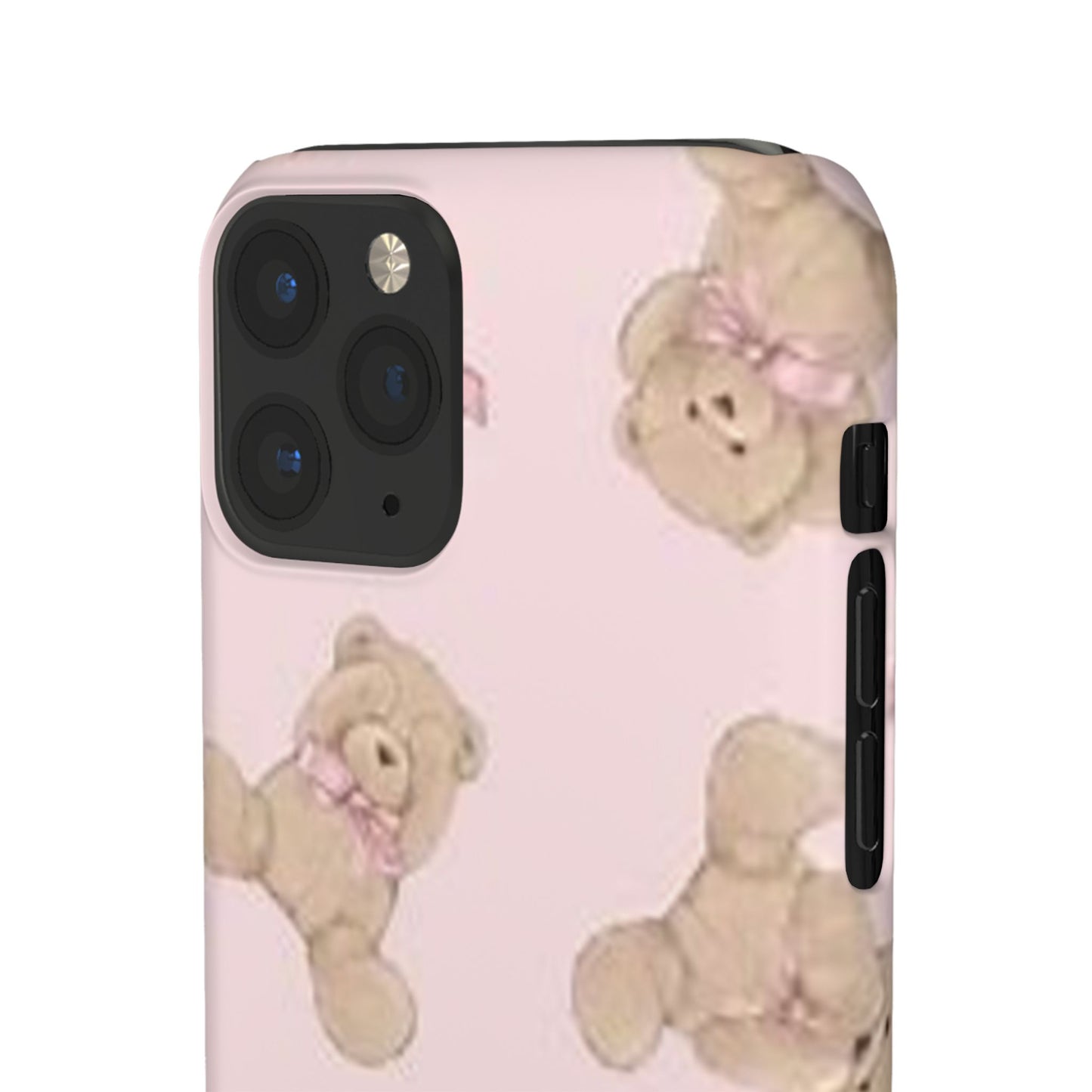 pink background teddy bear phone case