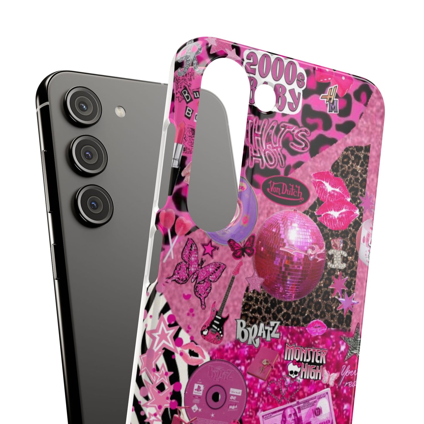 y2k trashy pink phone case