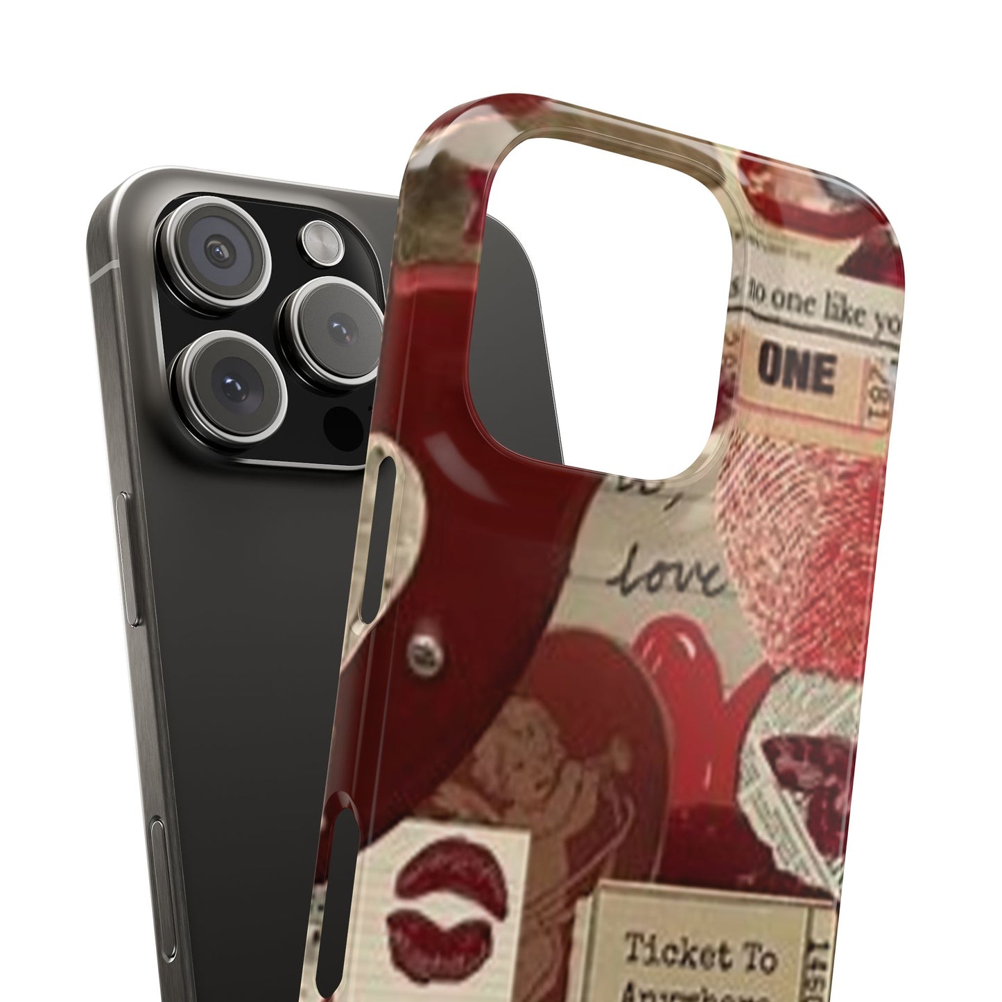 red collage phone case