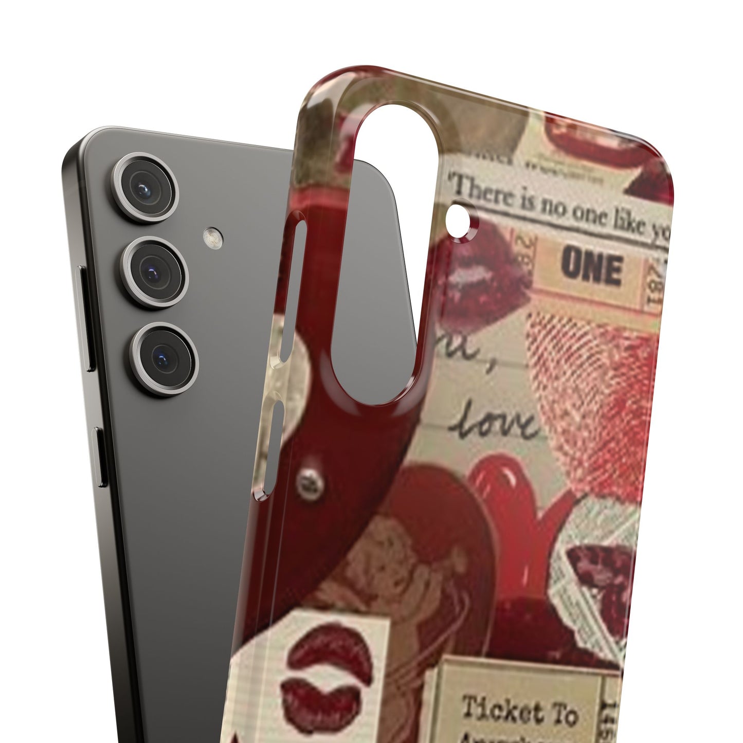 red collage phone case