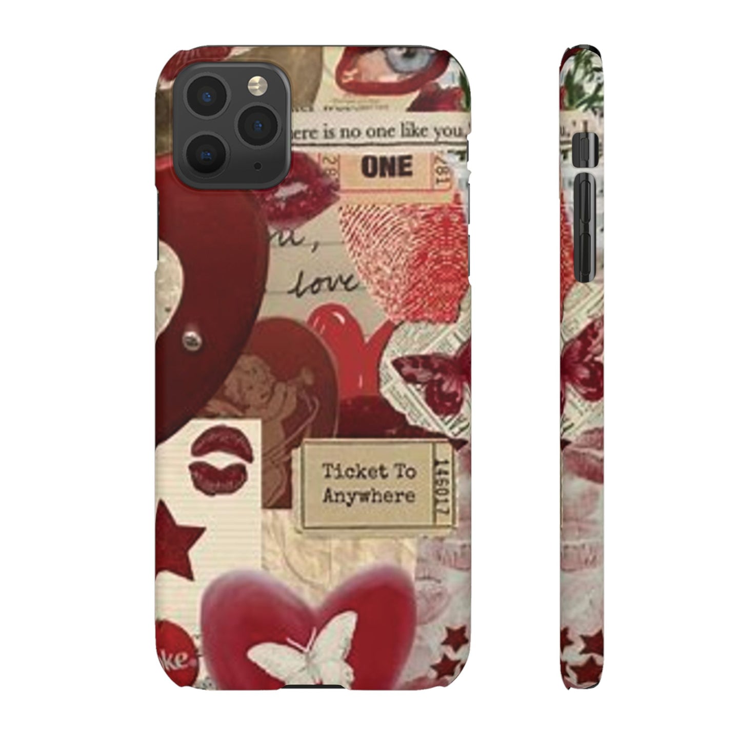 red collage phone case