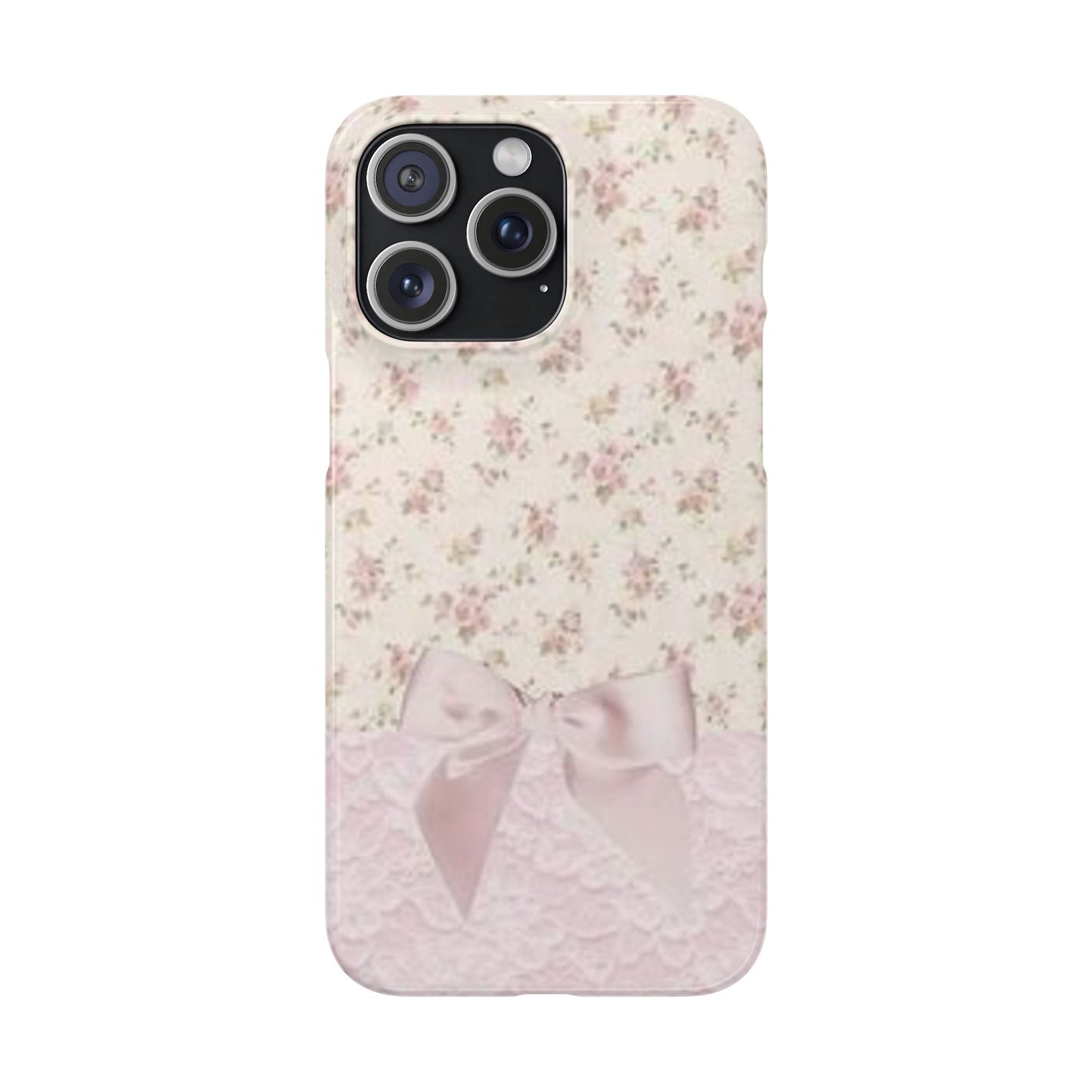 pink flower lace bow phone case