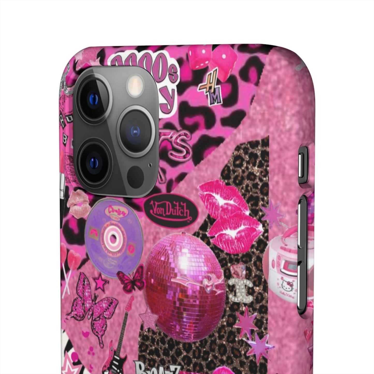 y2k trashy pink phone case