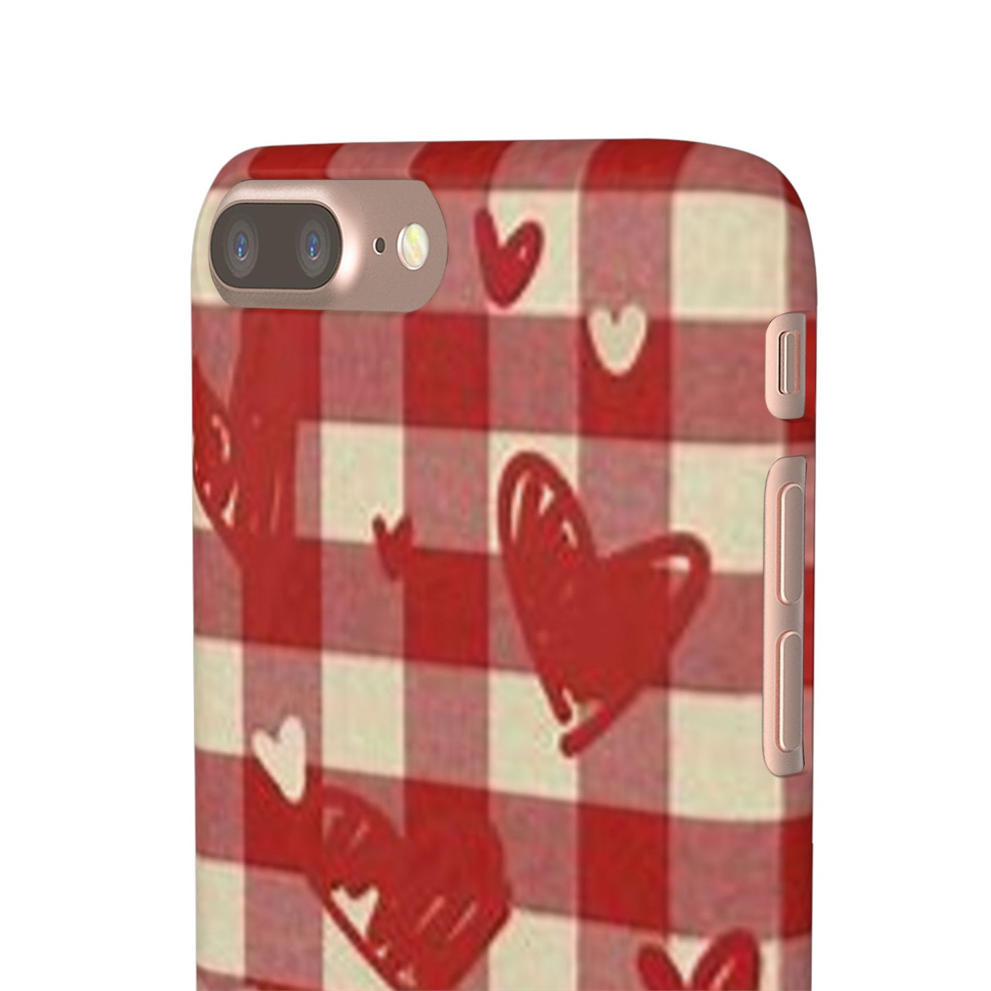 red plaid hearts phone case