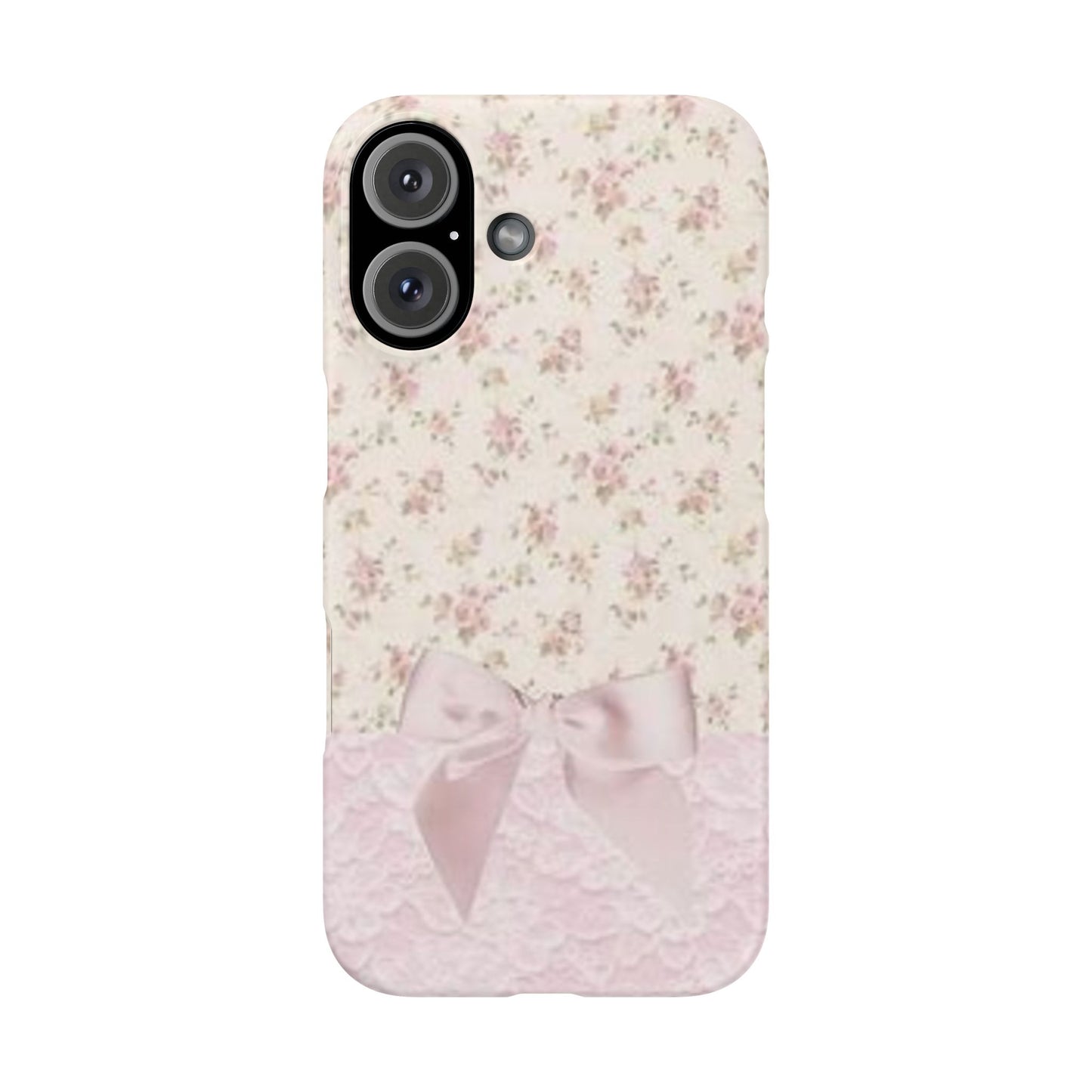 pink flower lace bow phone case