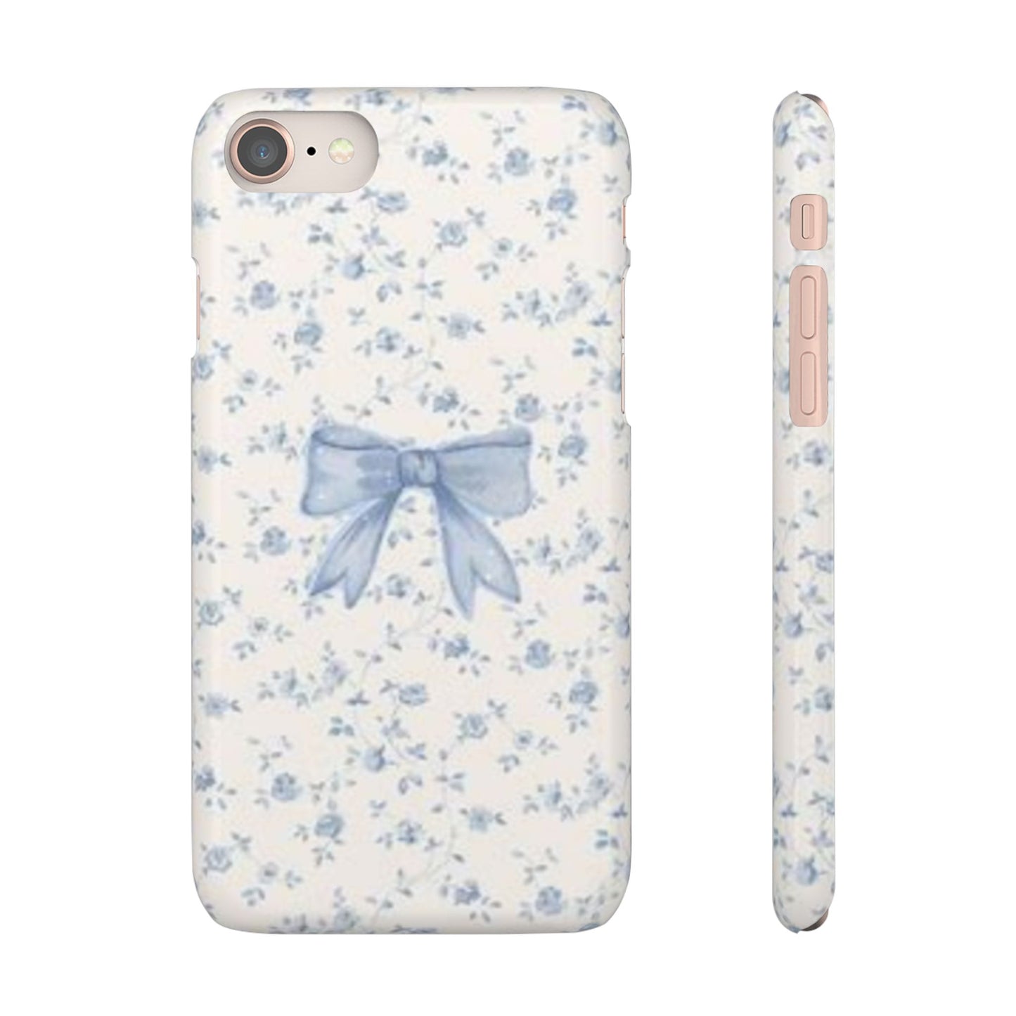 blue flowers and bow phone case