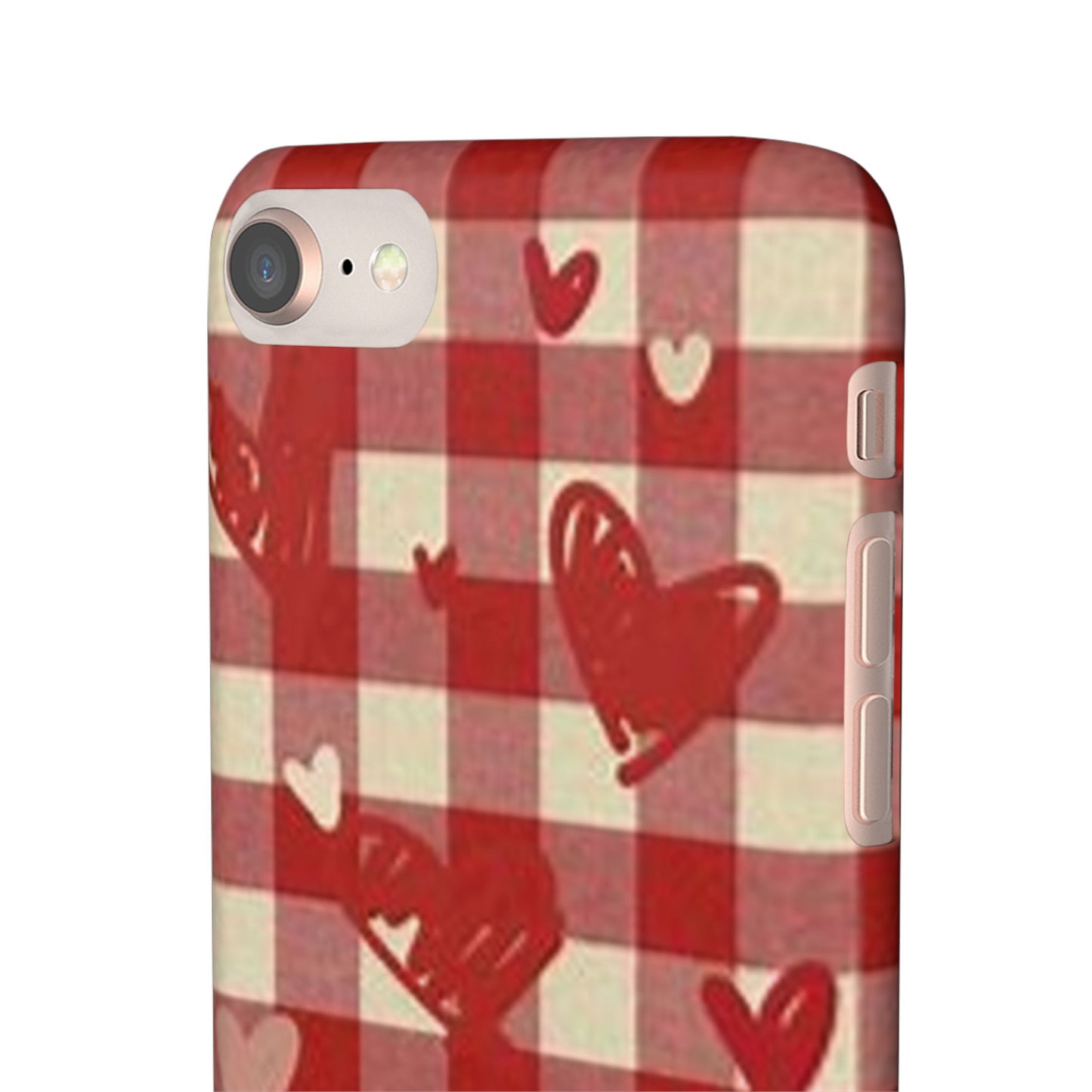 red plaid hearts phone case