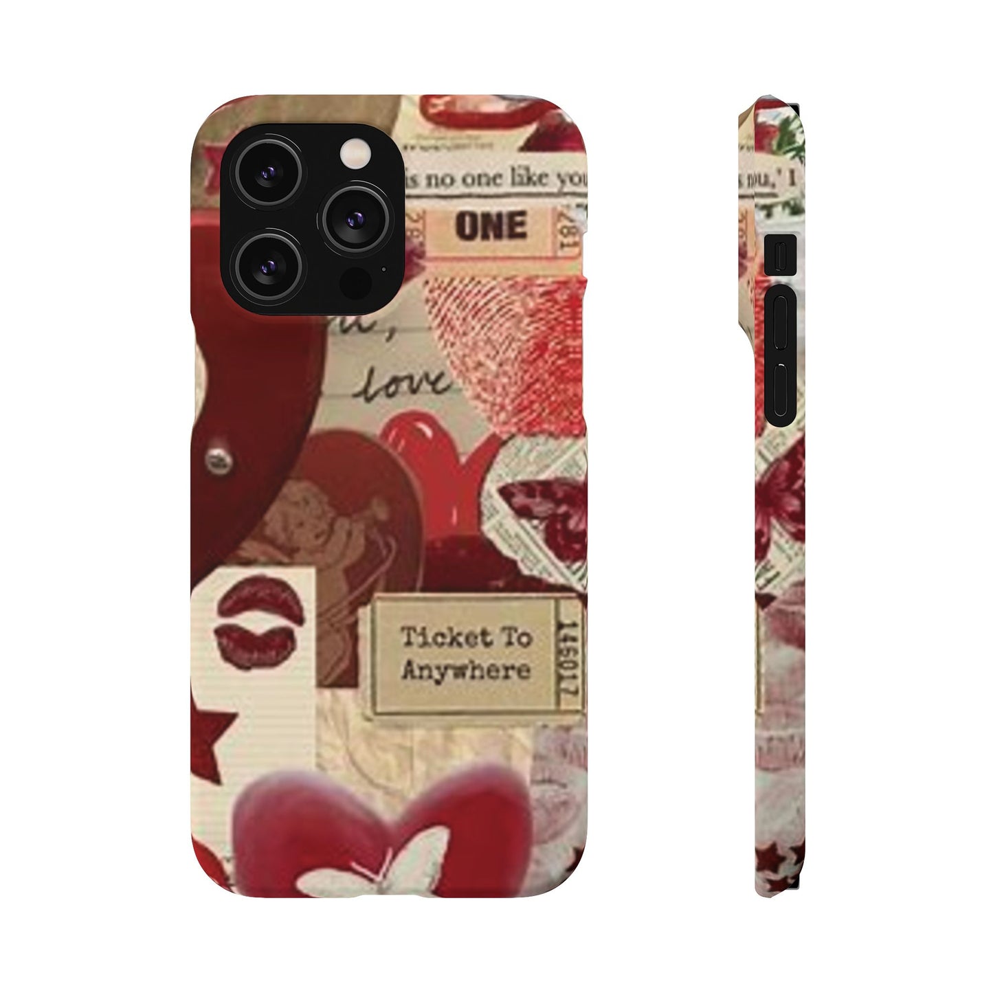 red collage phone case