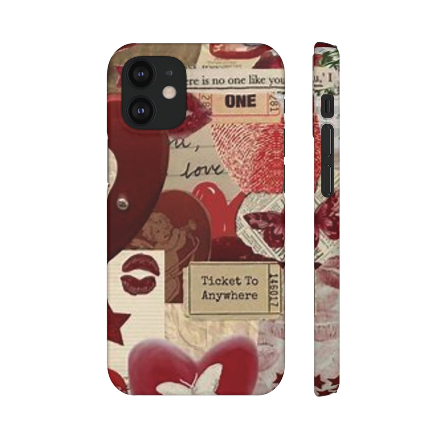 red collage phone case