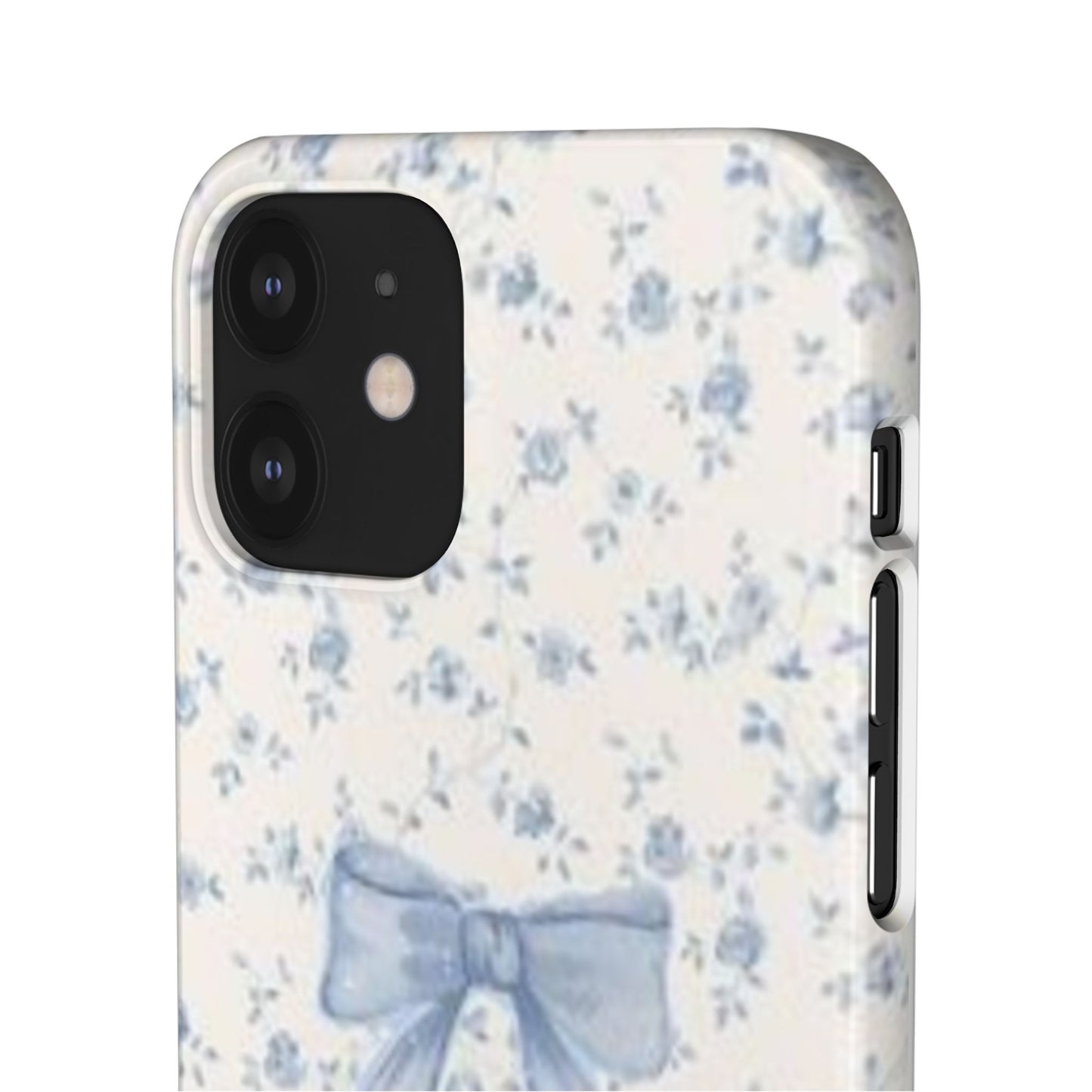 blue flowers and bow phone case