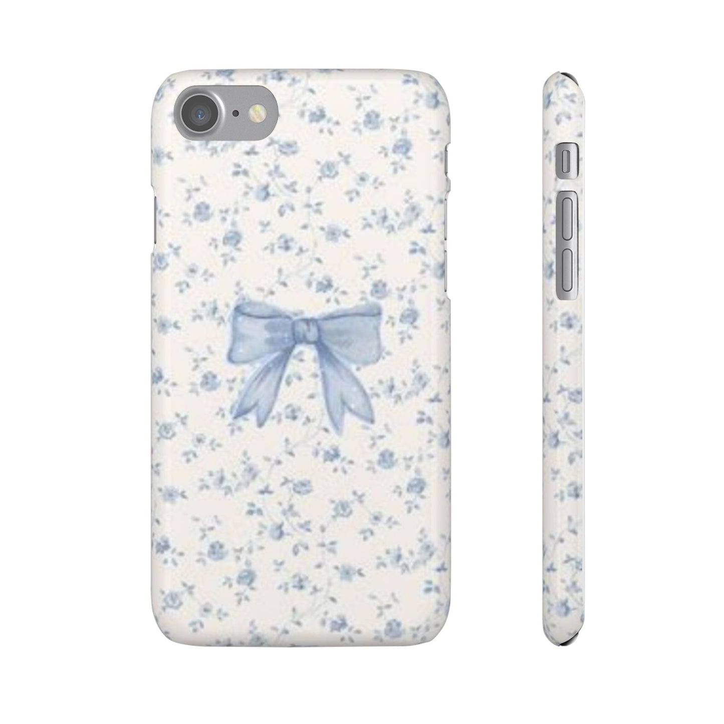 blue flowers and bow phone case