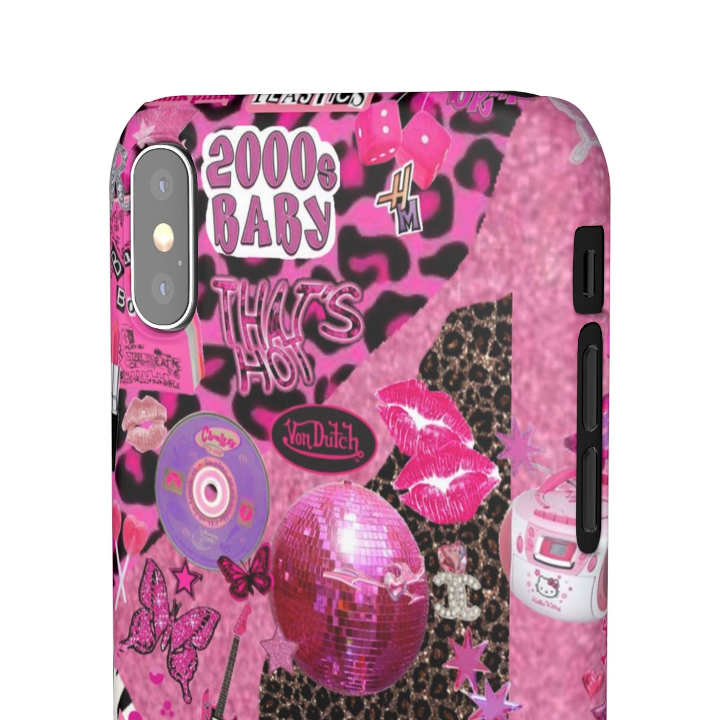 y2k trashy pink phone case