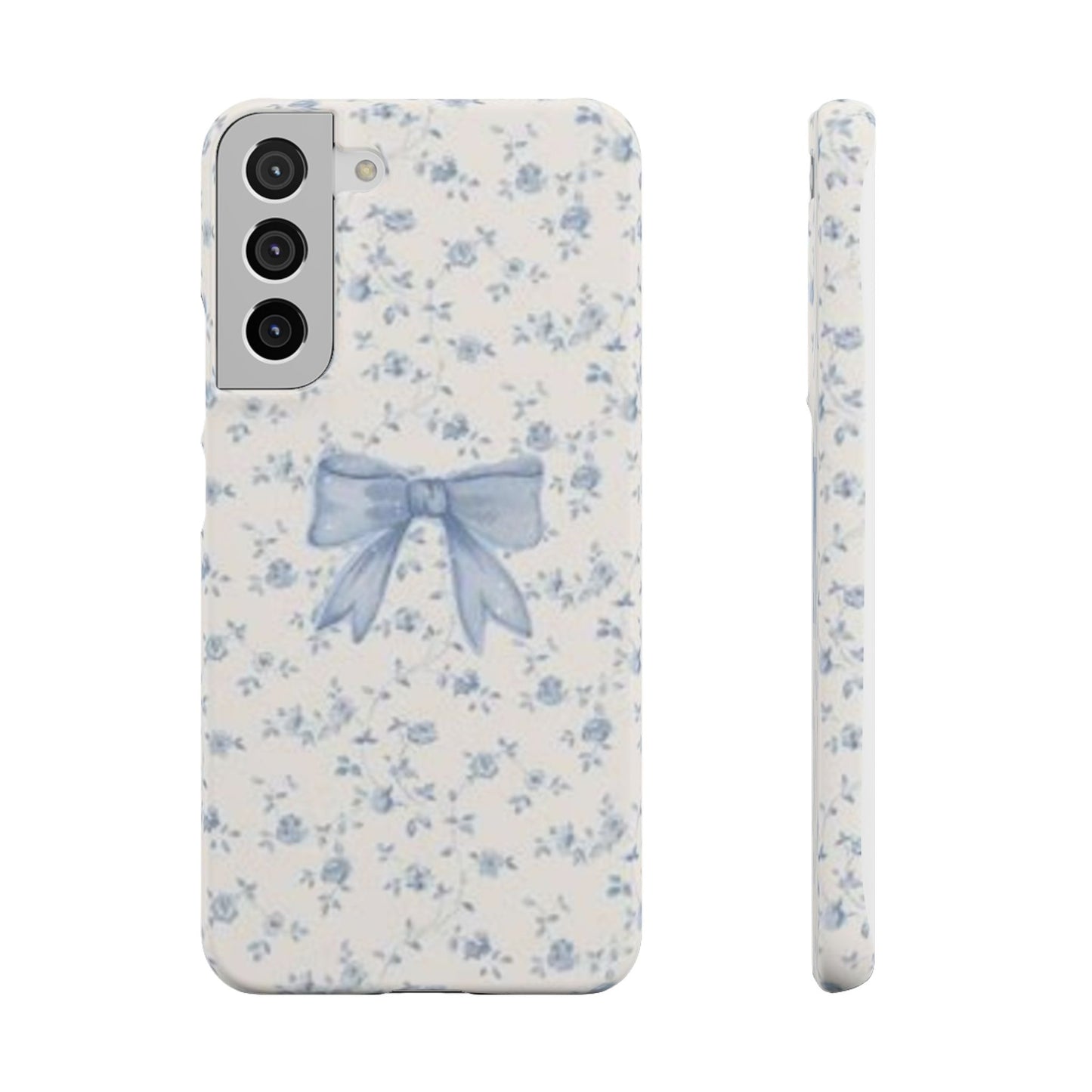 blue flowers and bow phone case