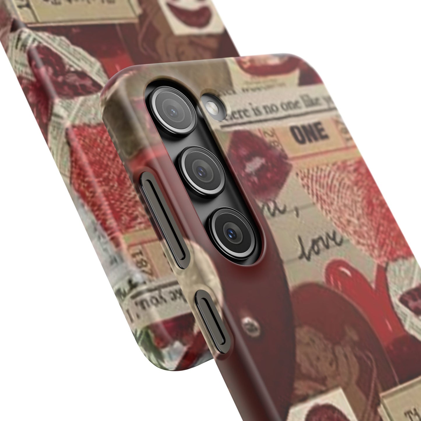 red collage phone case