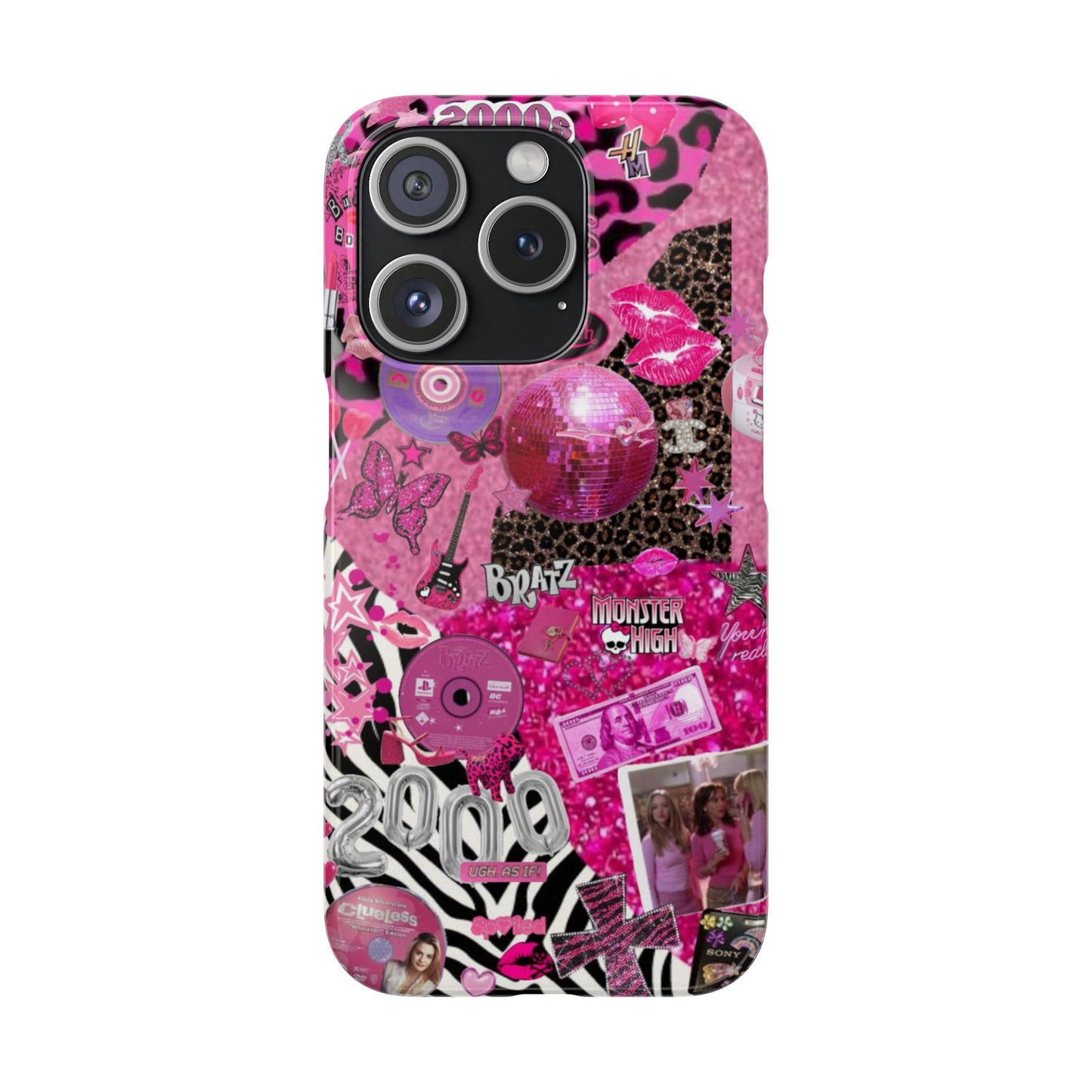 y2k trashy pink phone case