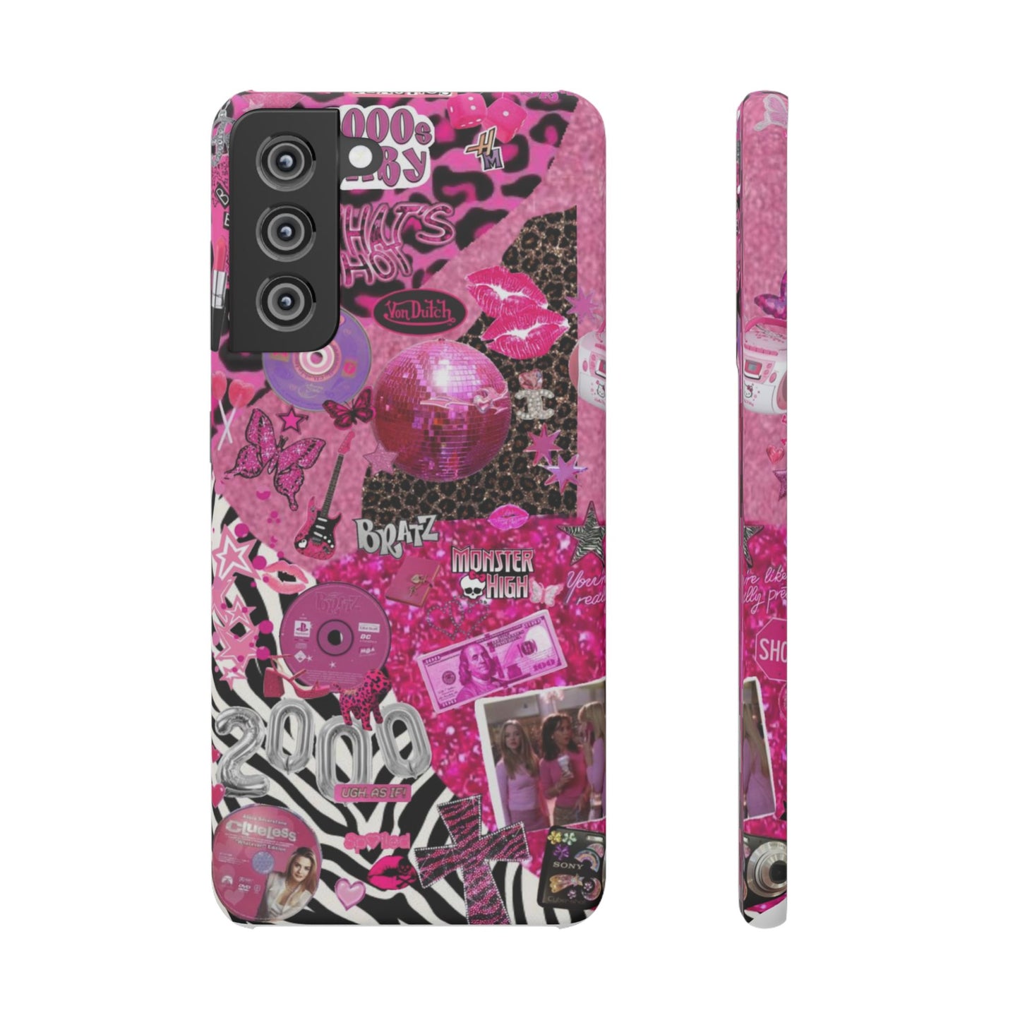 y2k trashy pink phone case