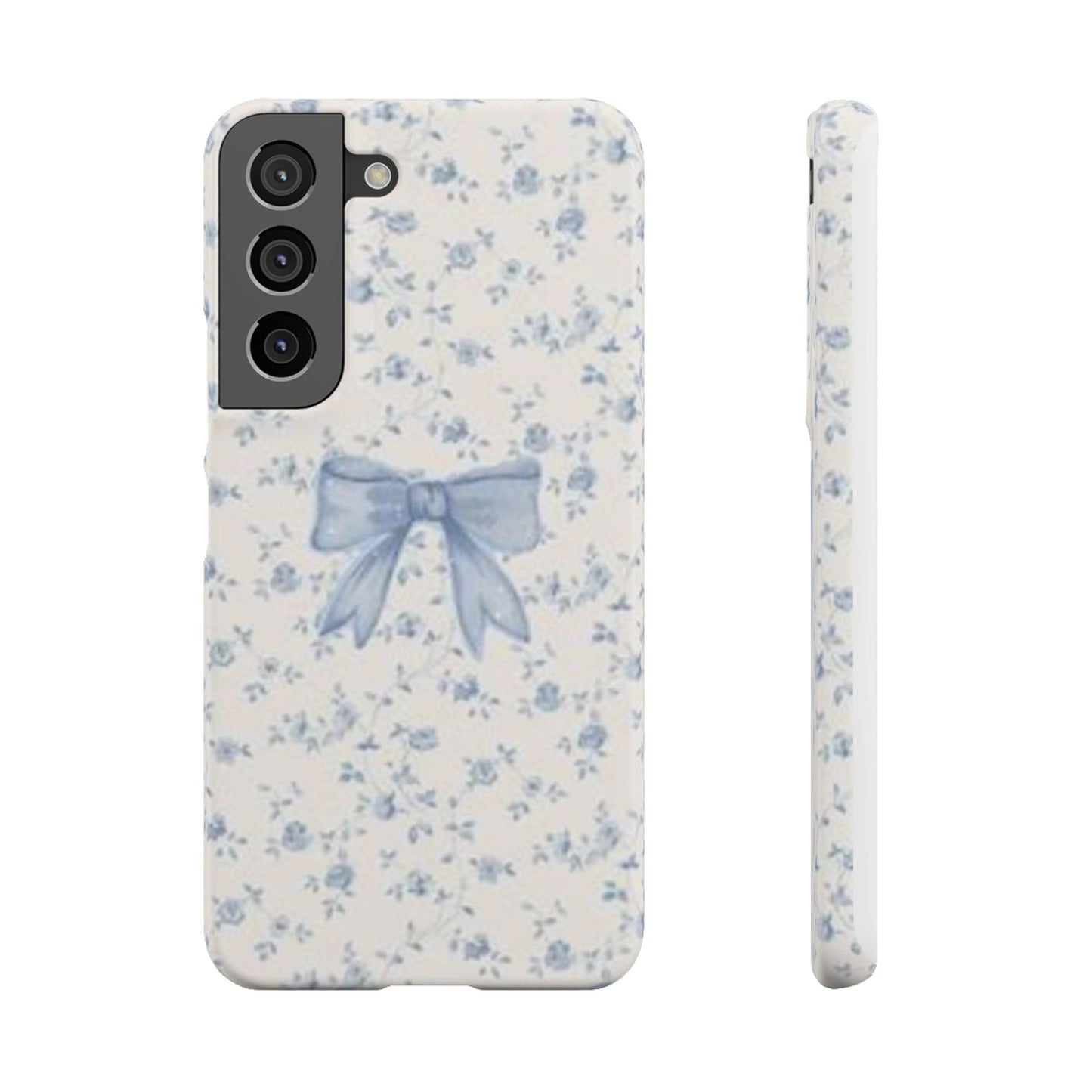 blue flowers and bow phone case