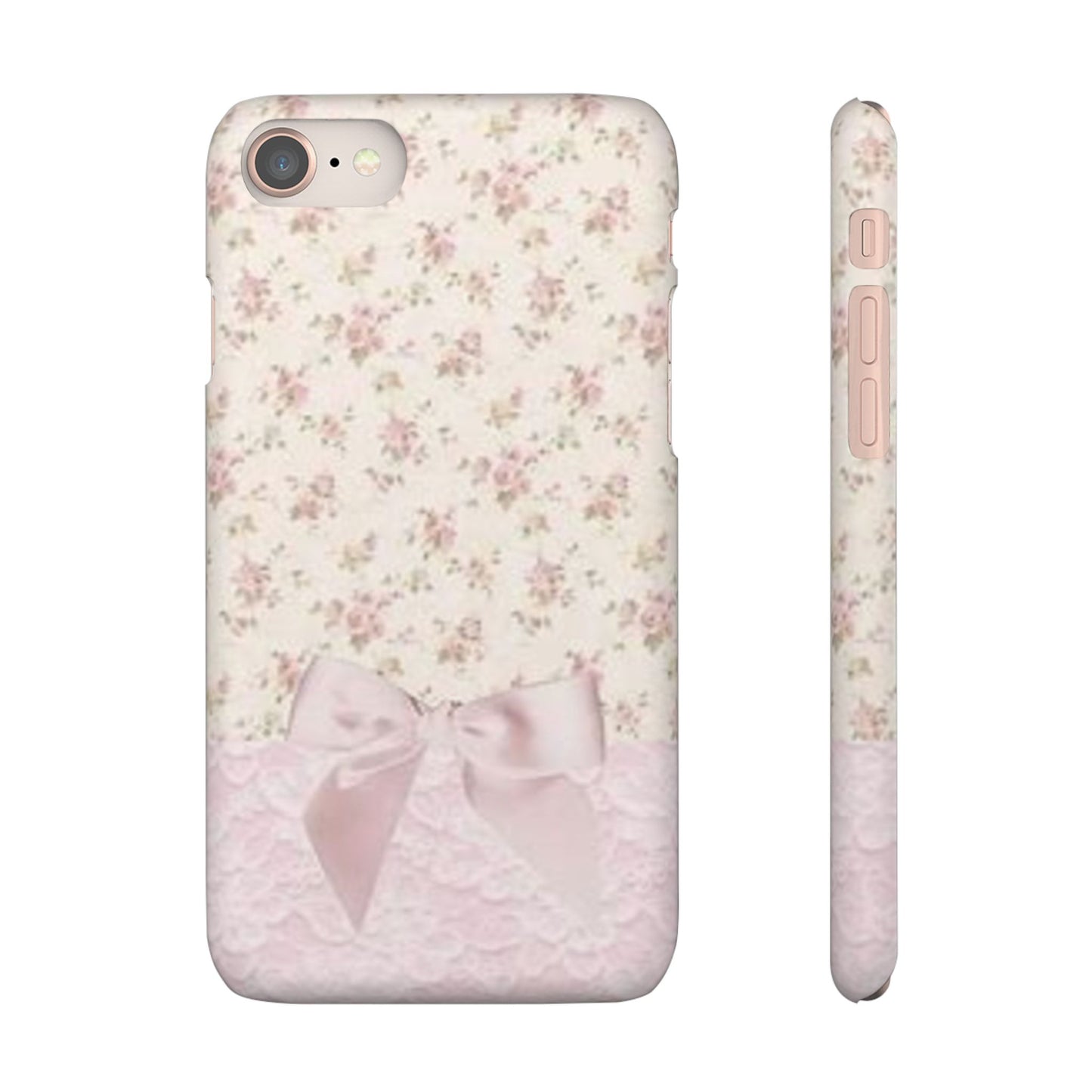 pink flower lace bow phone case