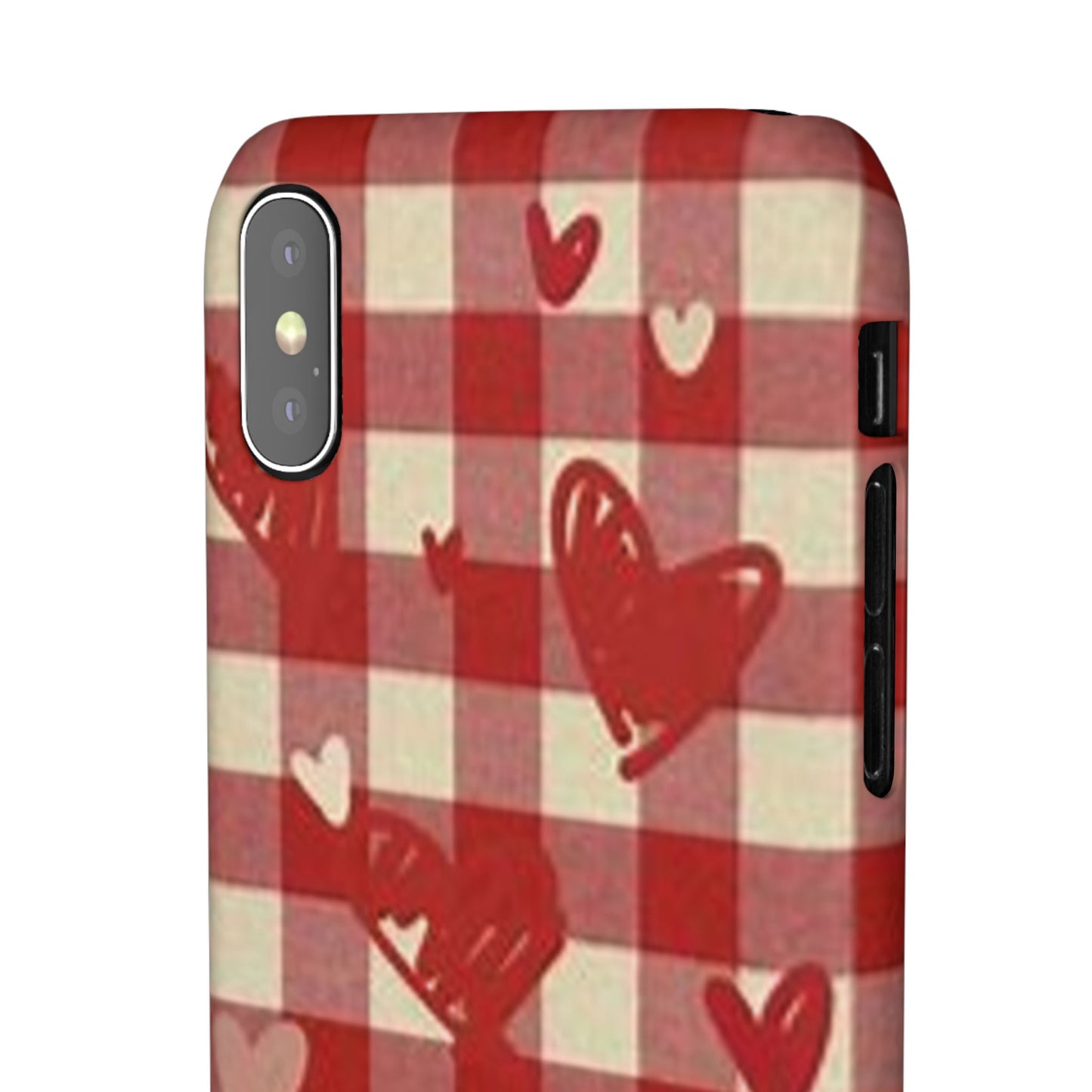 red plaid hearts phone case