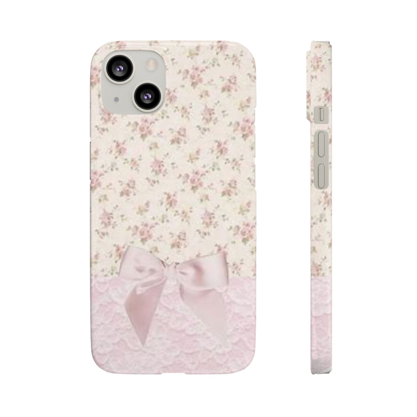 pink flower lace bow phone case