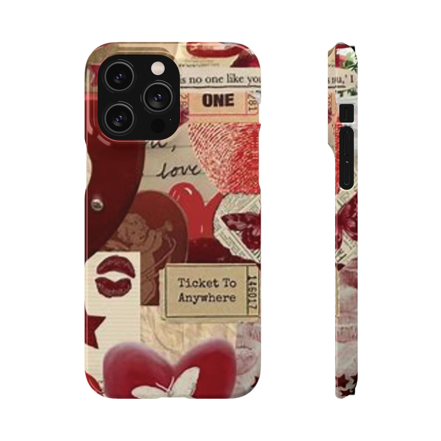 red collage phone case