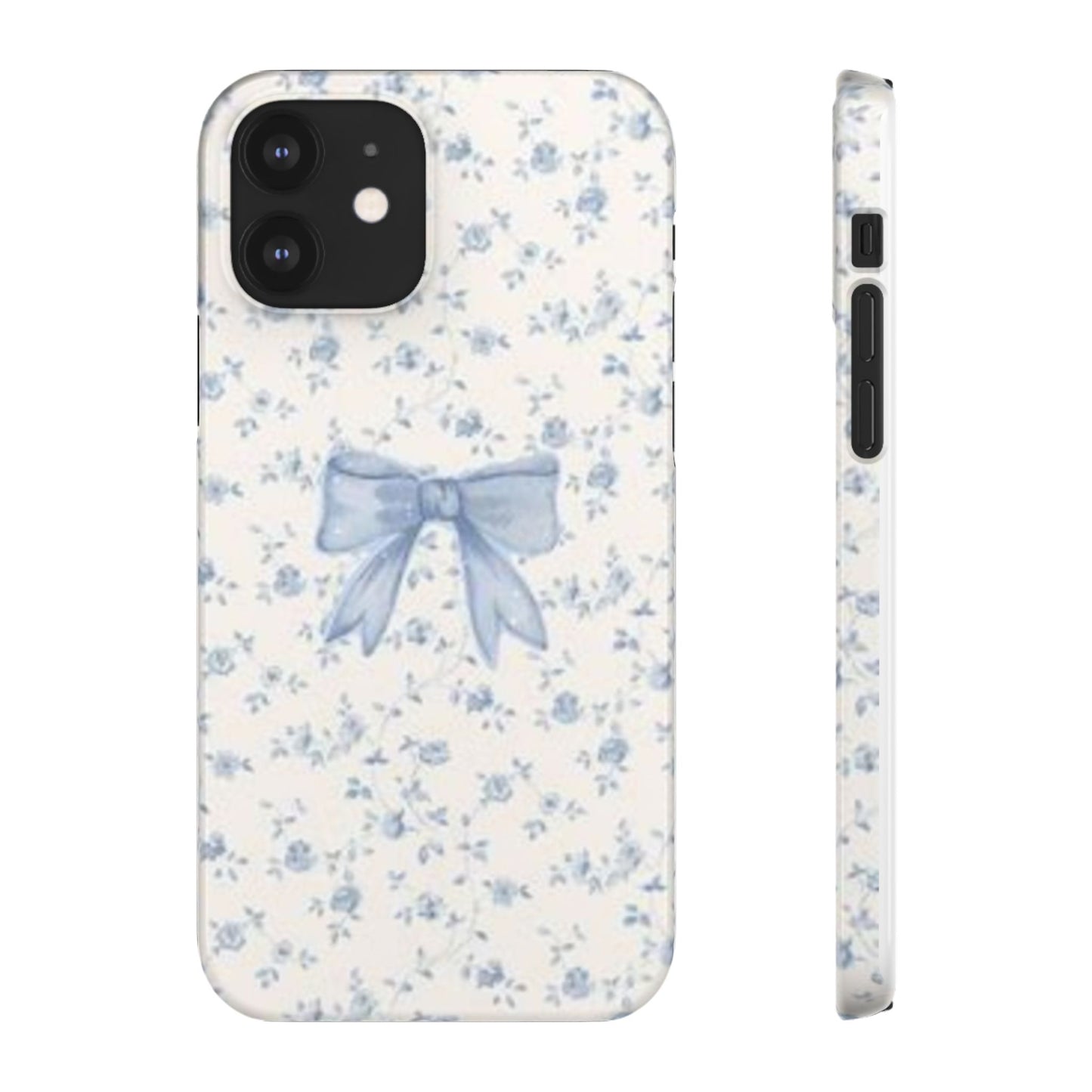 blue flowers and bow phone case