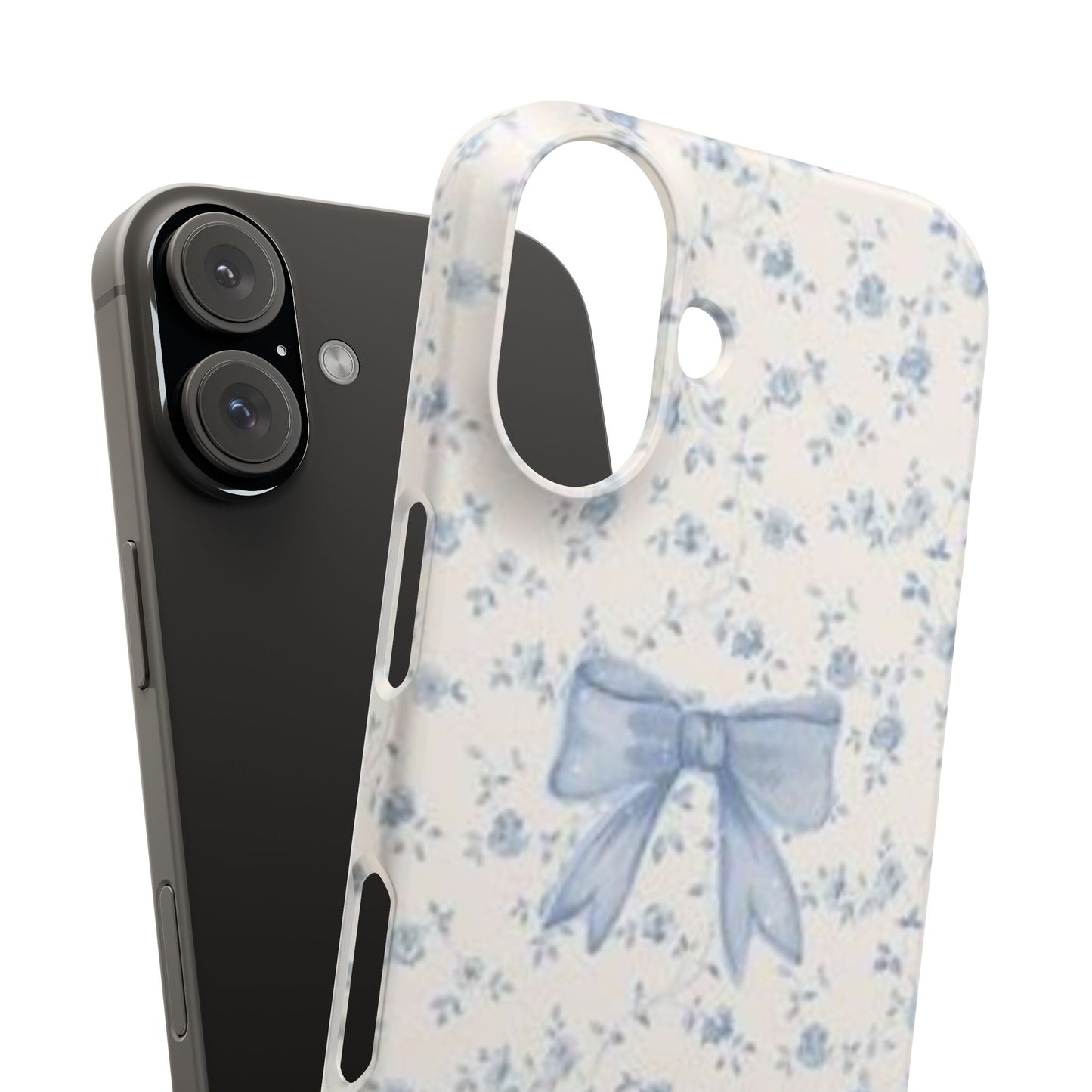 blue flowers and bow phone case