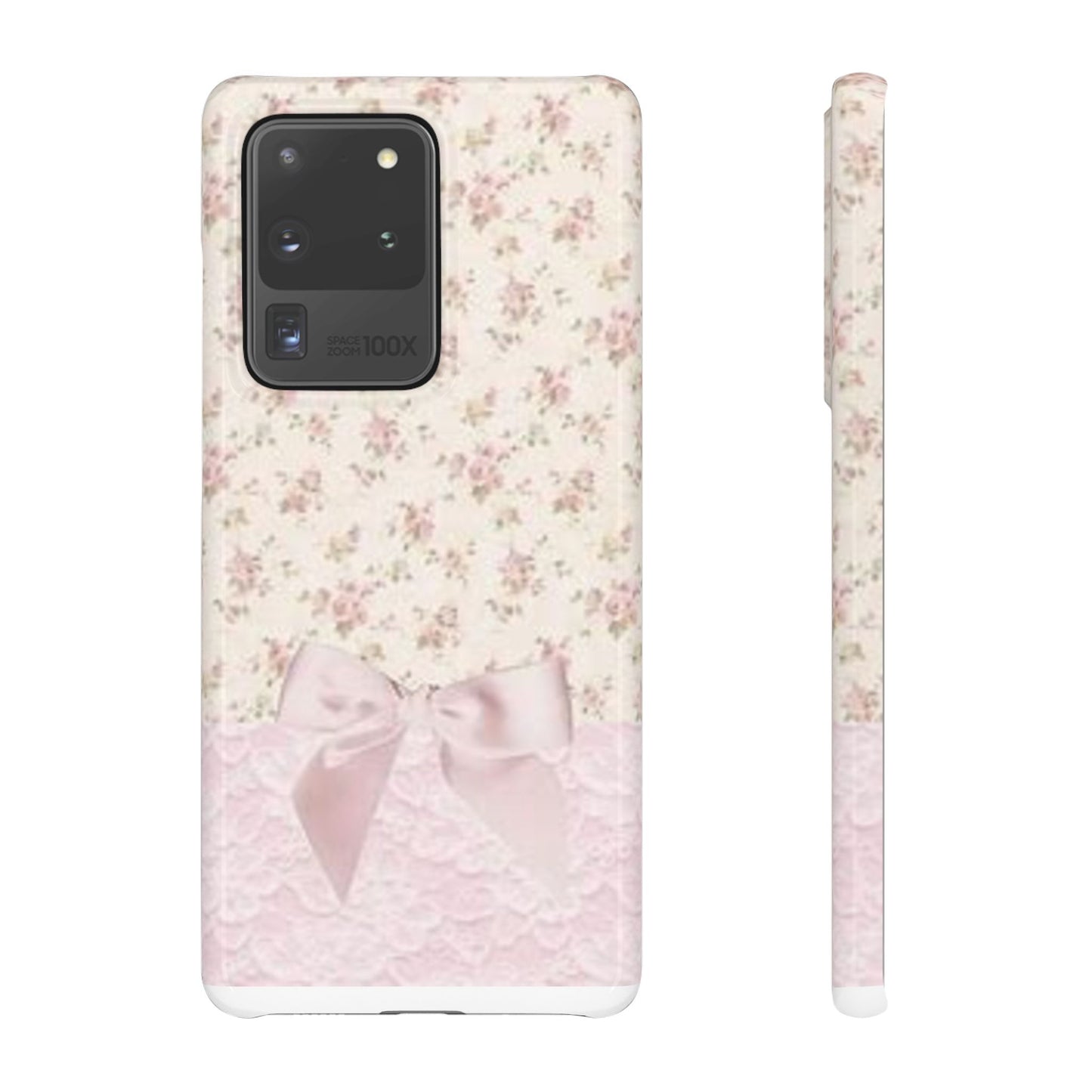 pink flower lace bow phone case