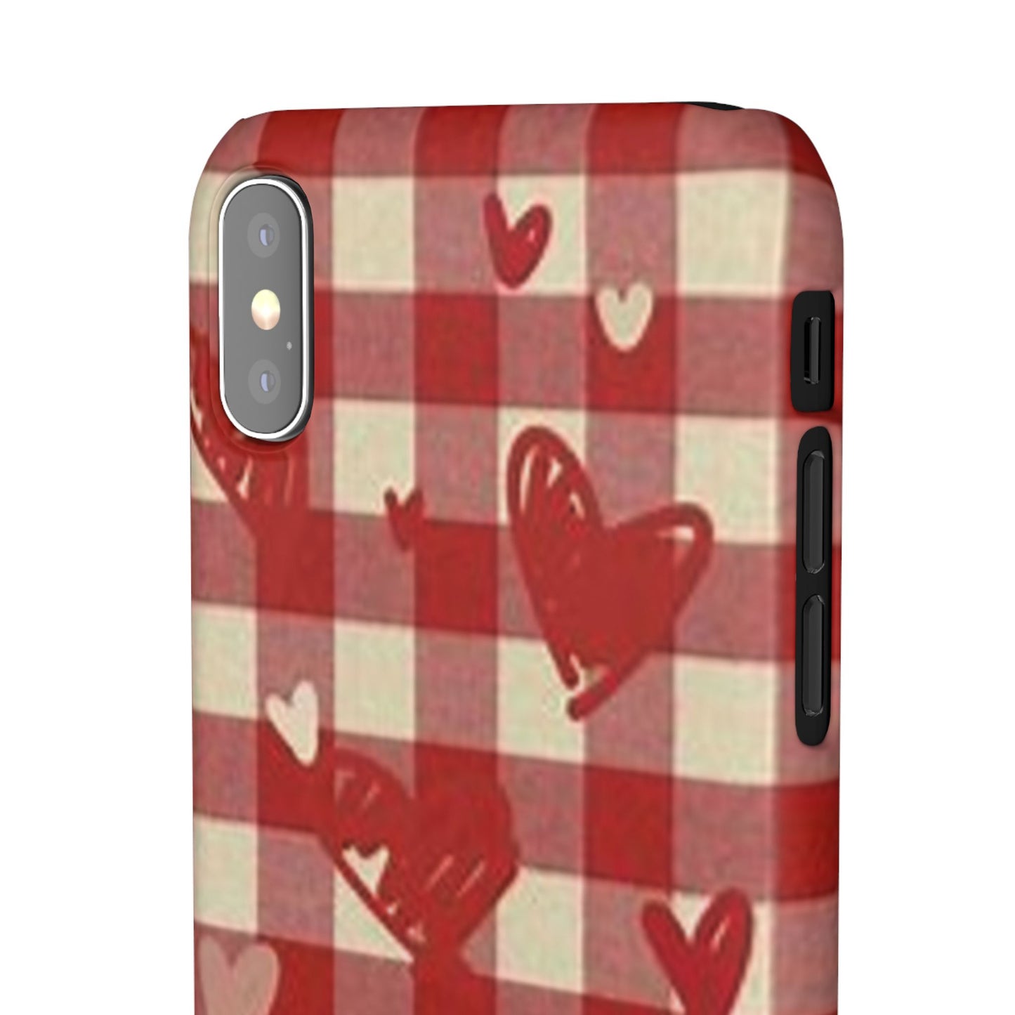 red plaid hearts phone case