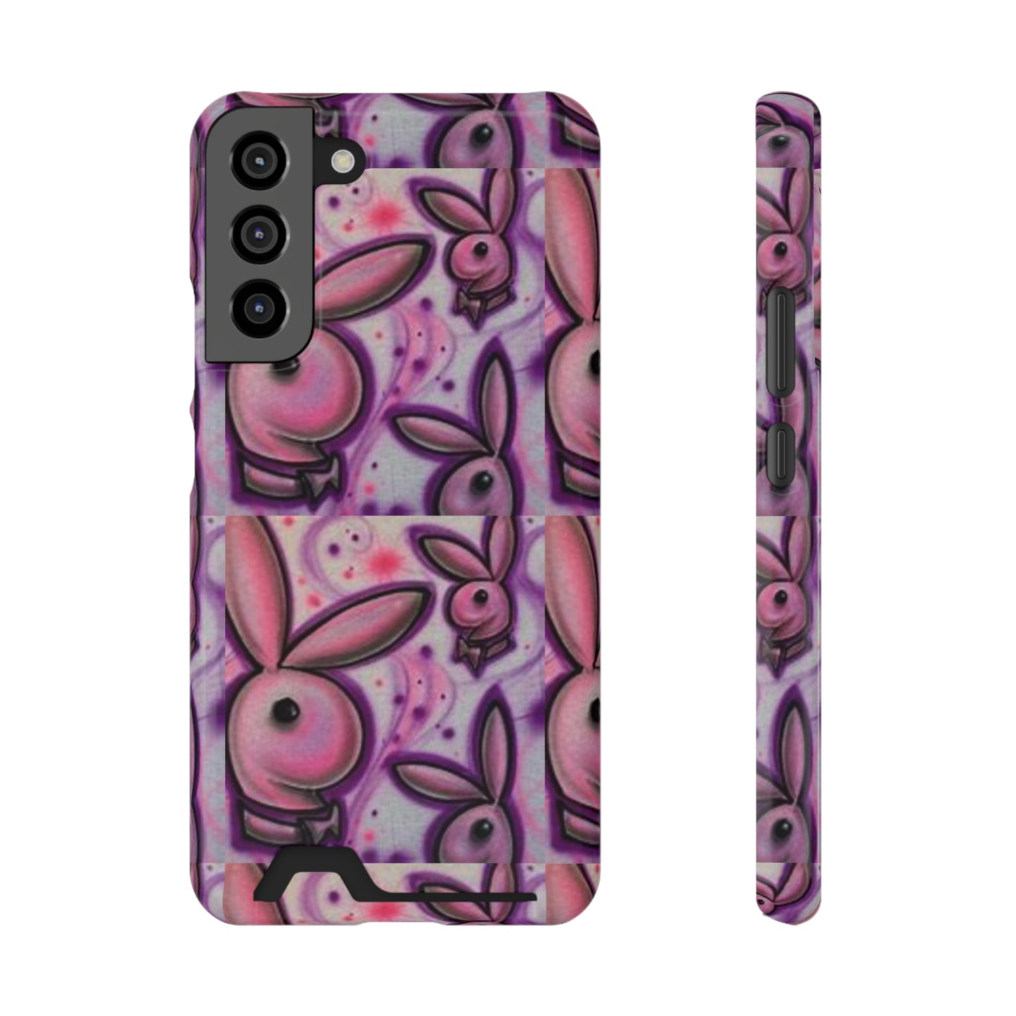 purple bunny Phone Case With Card Holder