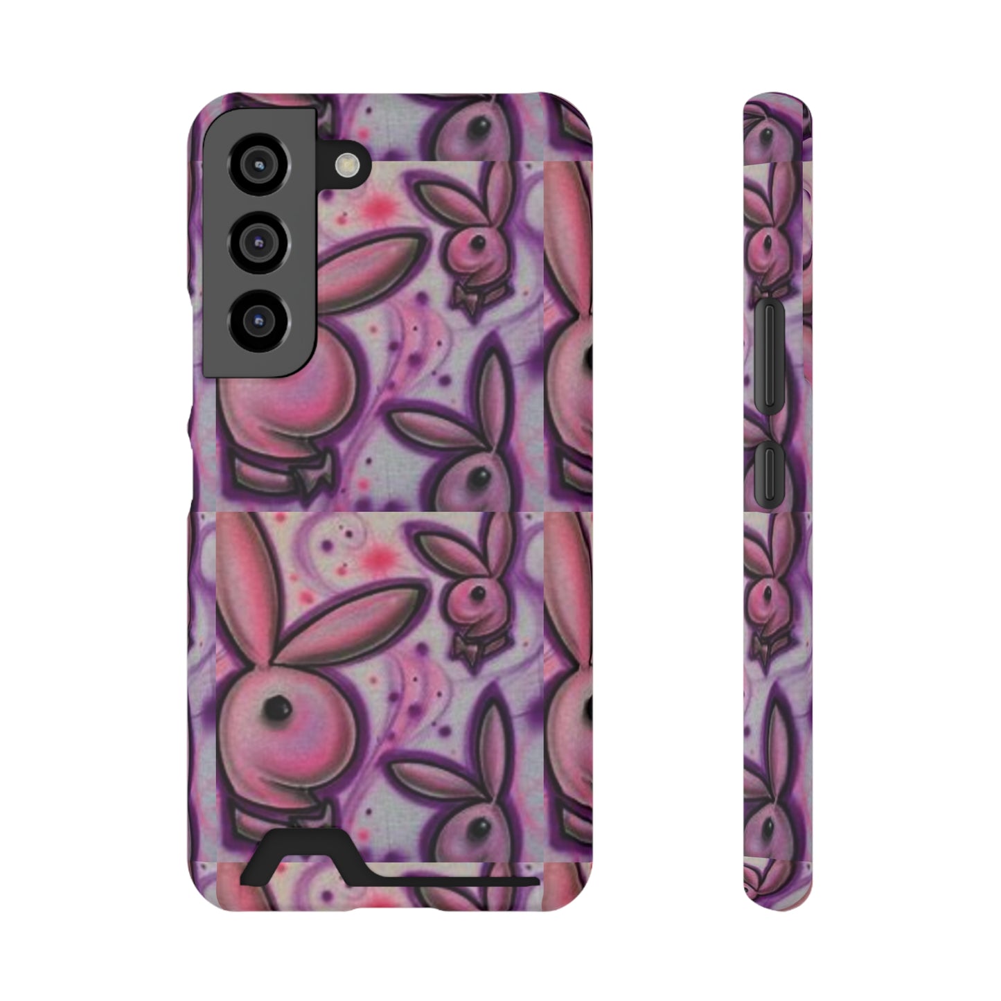 purple bunny Phone Case With Card Holder