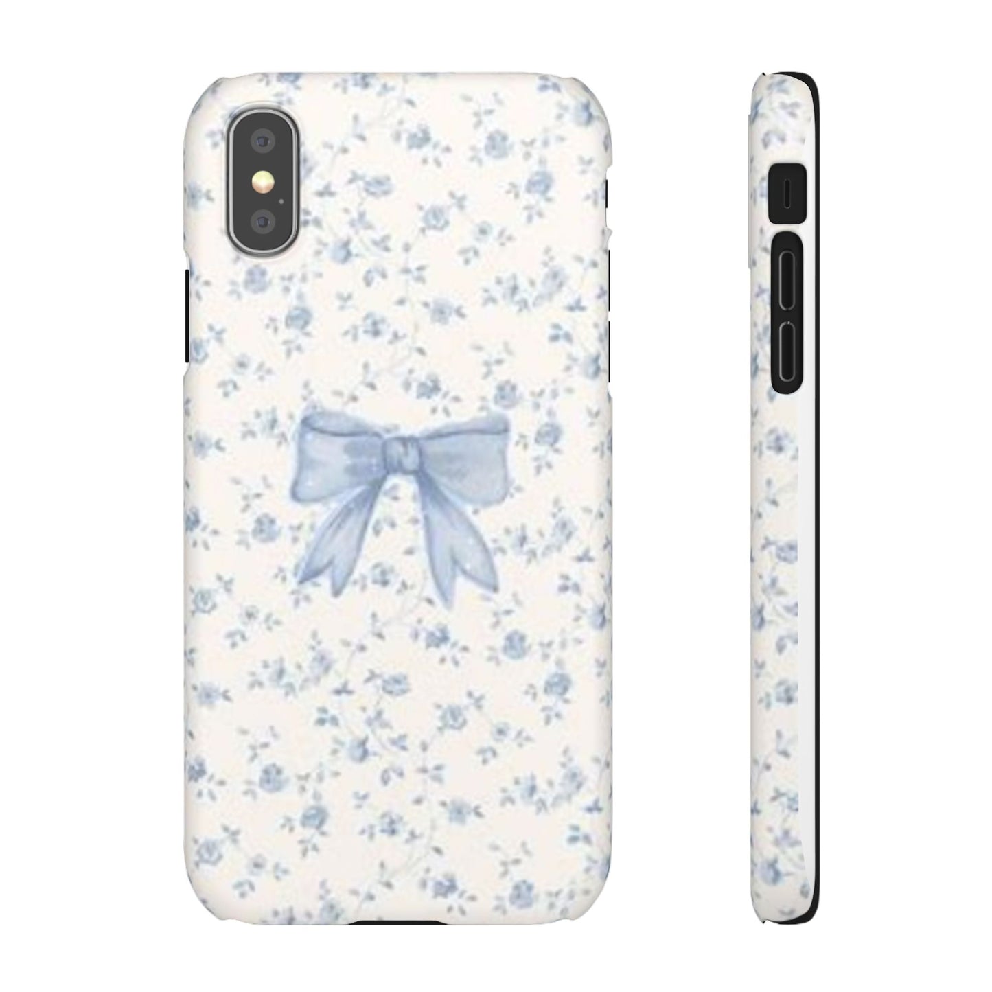 blue flowers and bow phone case