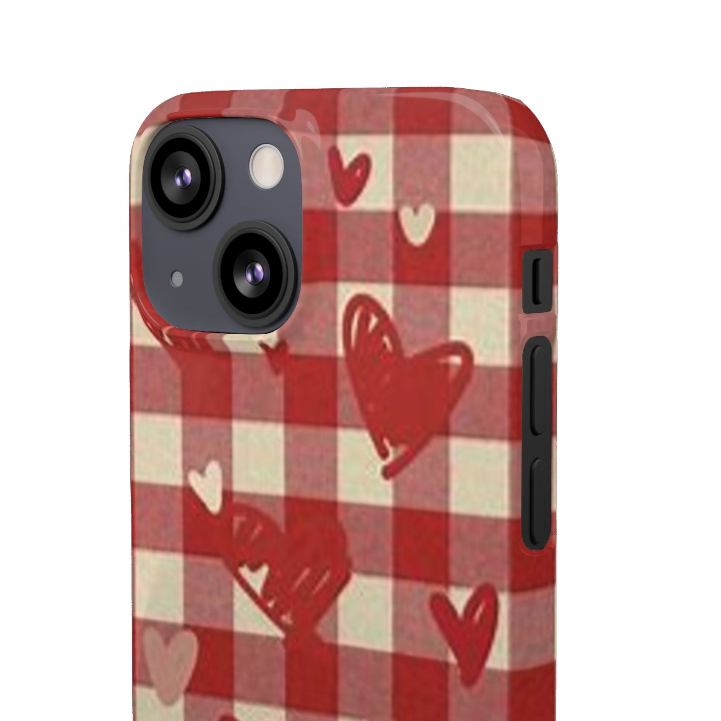 red plaid hearts phone case