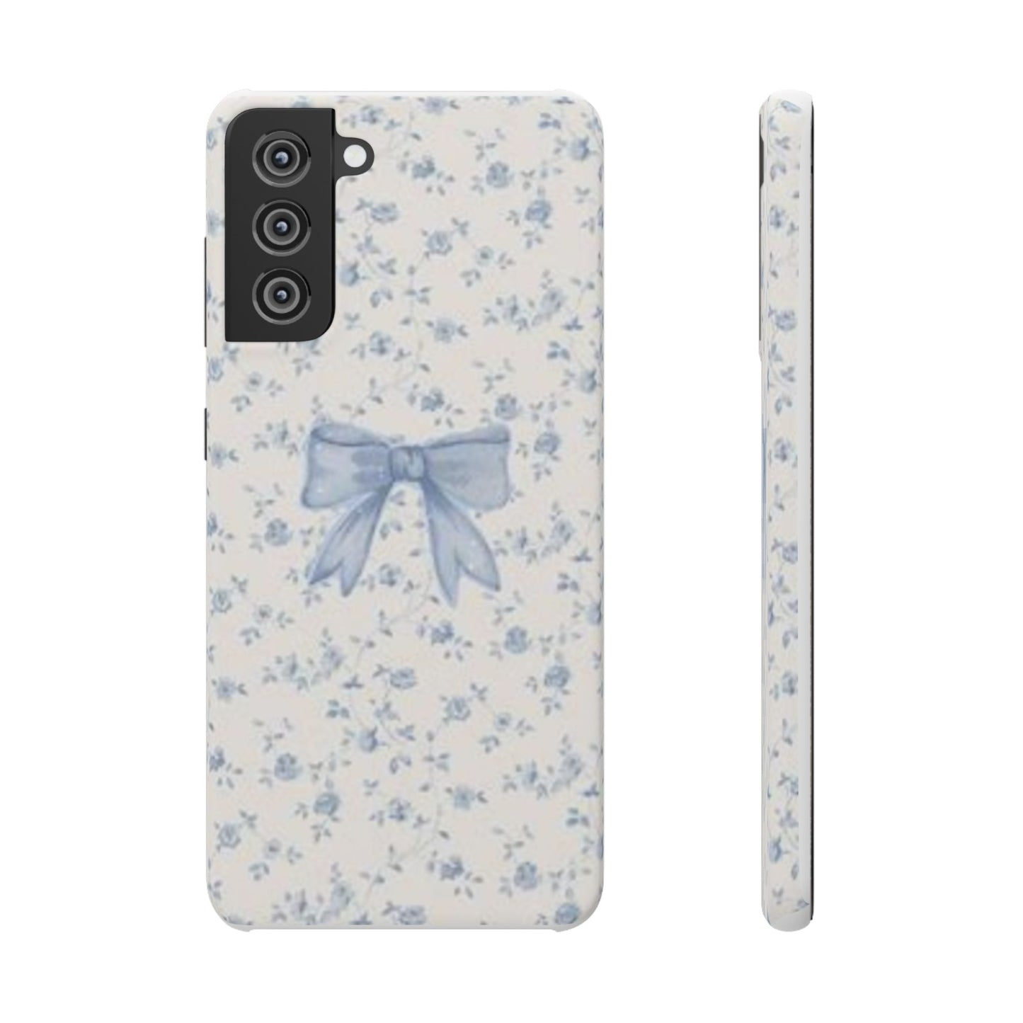 blue flowers and bow phone case