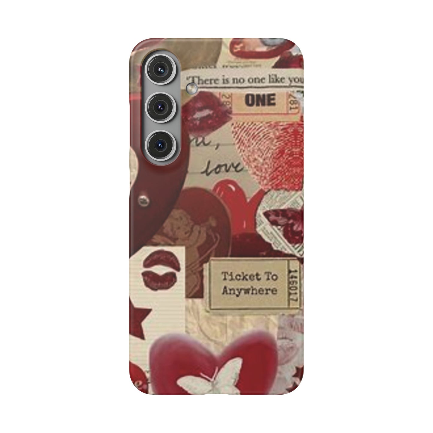 red collage phone case