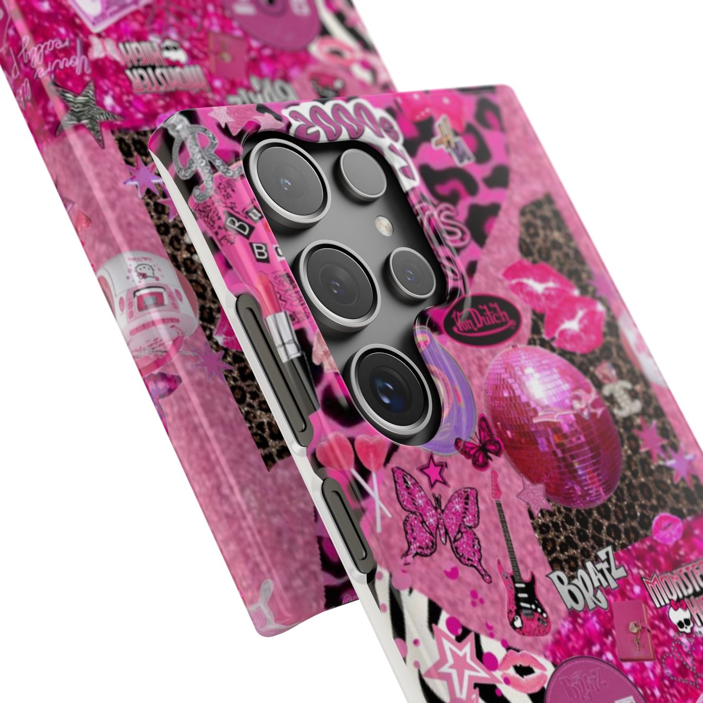 y2k trashy pink phone case