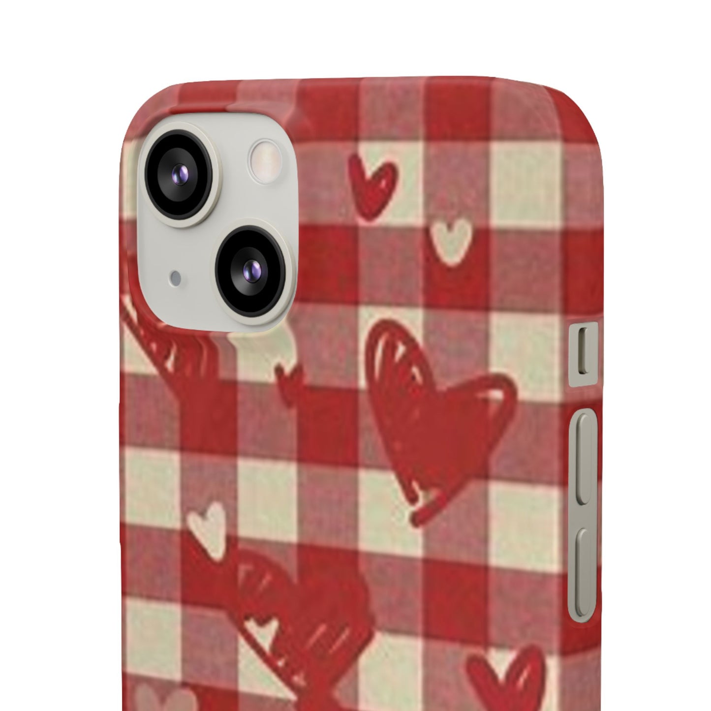 red plaid hearts phone case