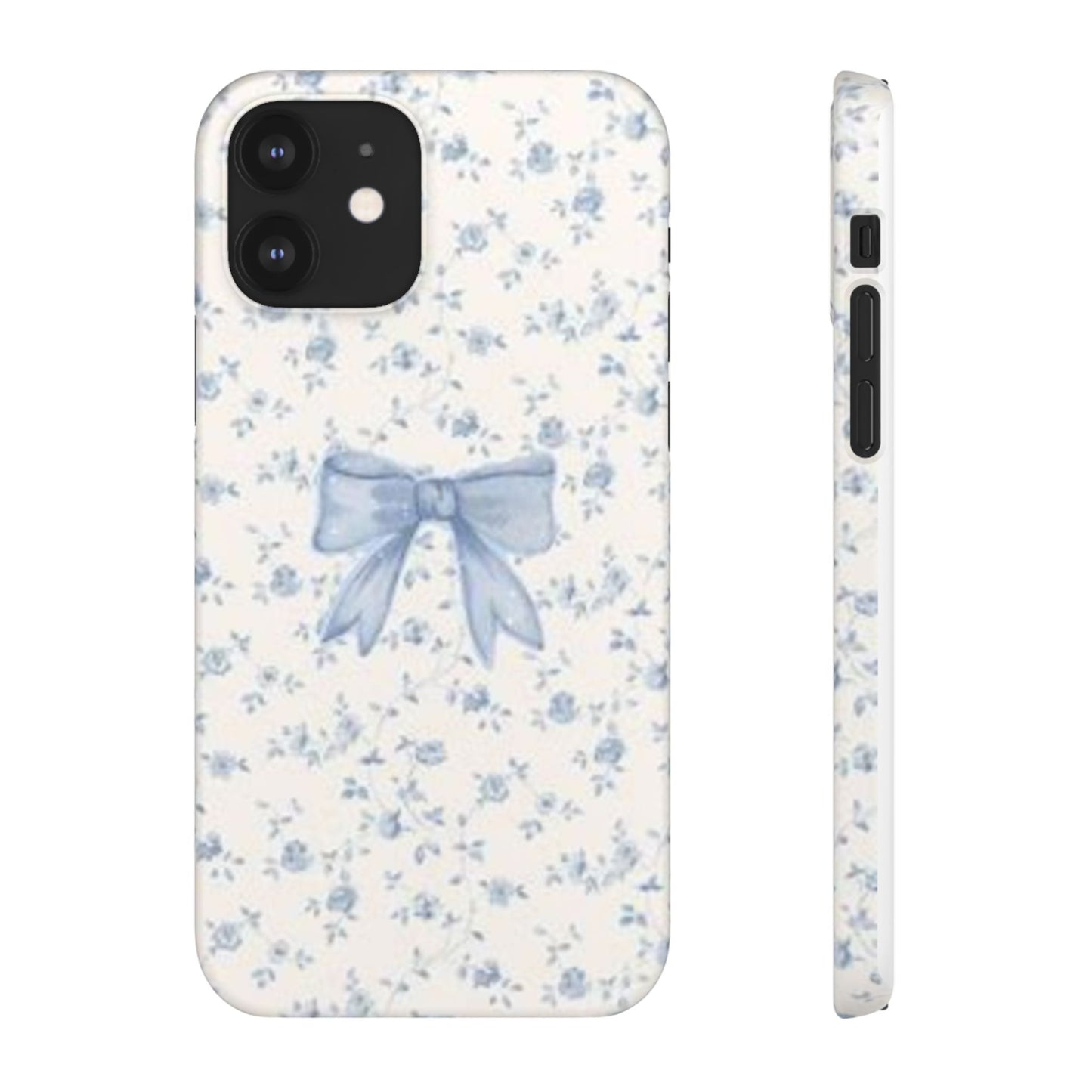 blue flowers and bow phone case