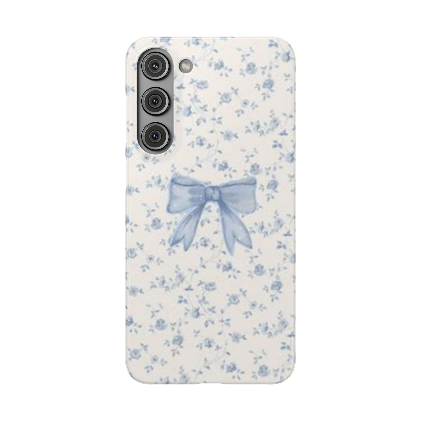 blue flowers and bow phone case