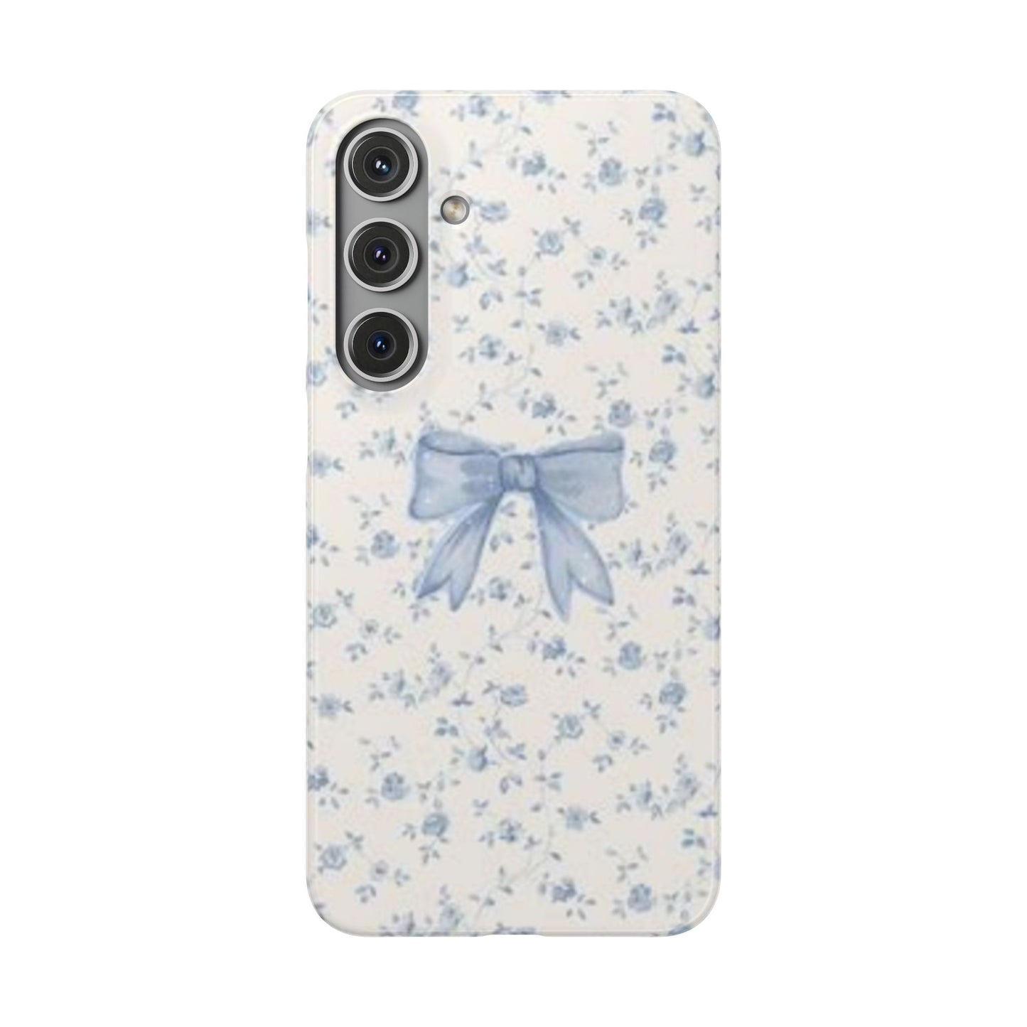 blue flowers and bow phone case