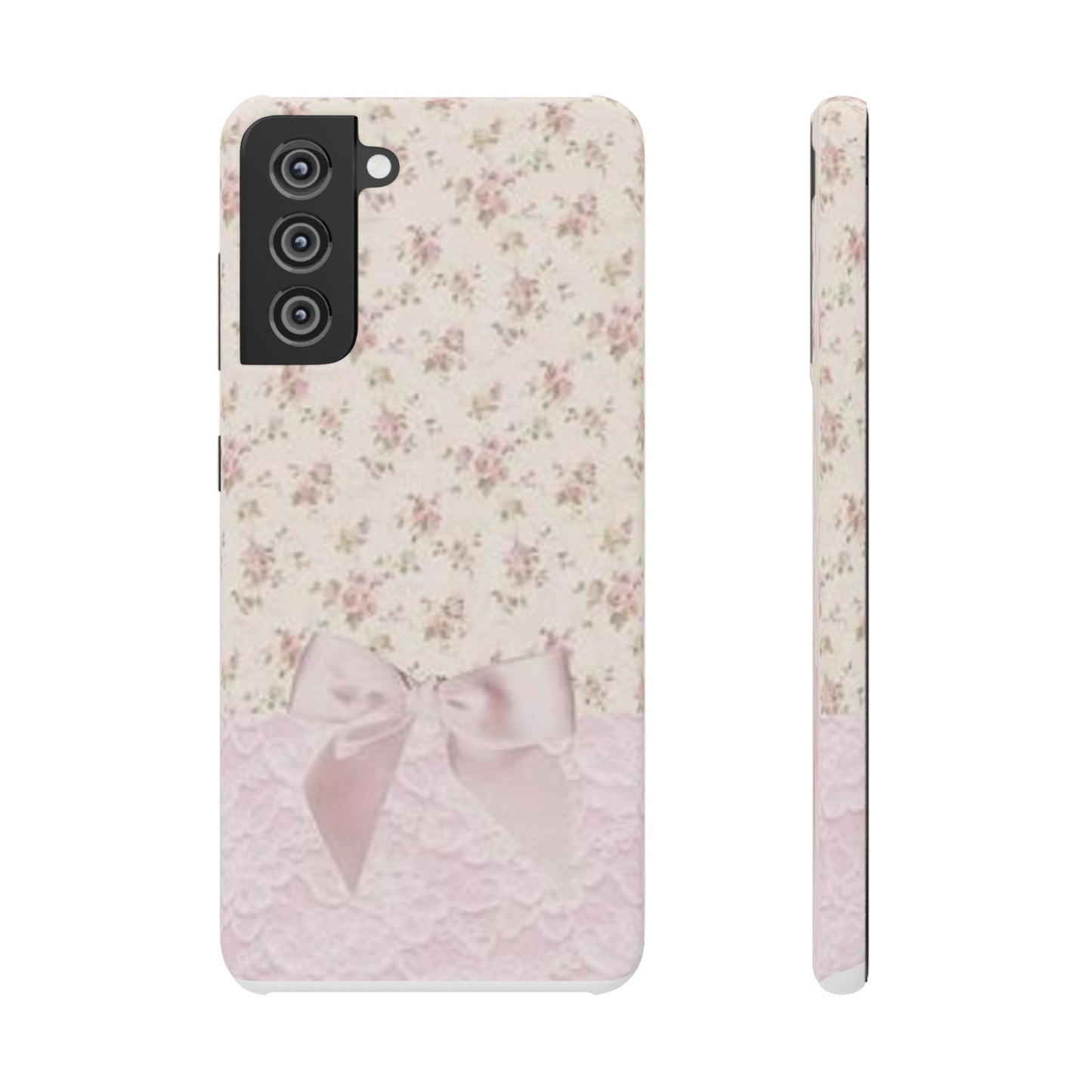 pink flower lace bow phone case