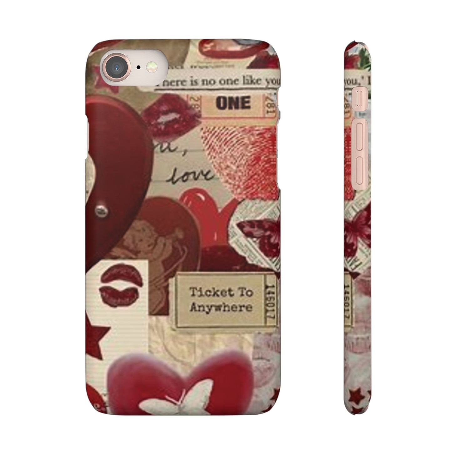 red collage phone case