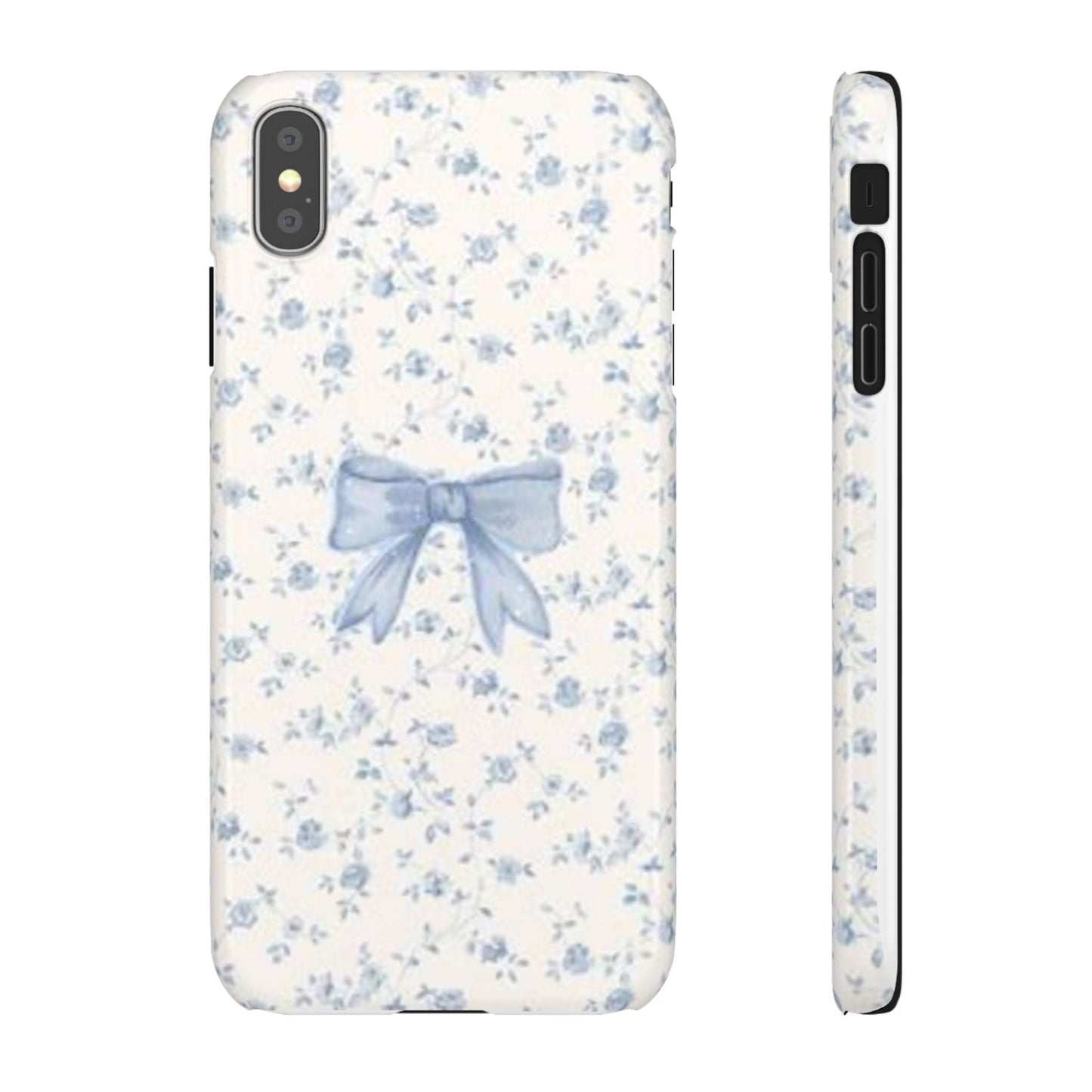 blue flowers and bow phone case