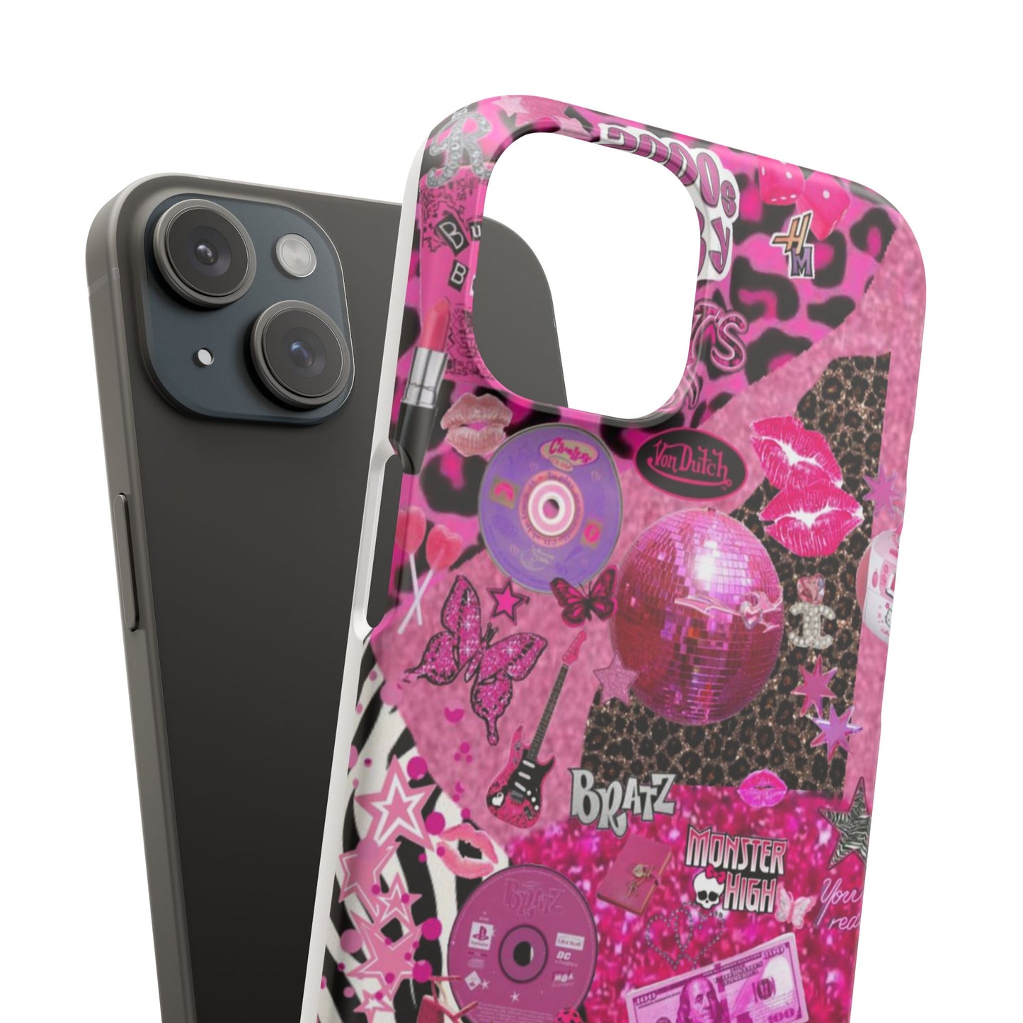 y2k trashy pink phone case