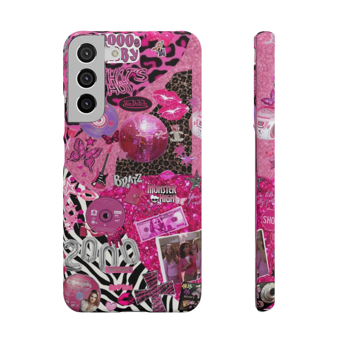 y2k trashy pink phone case