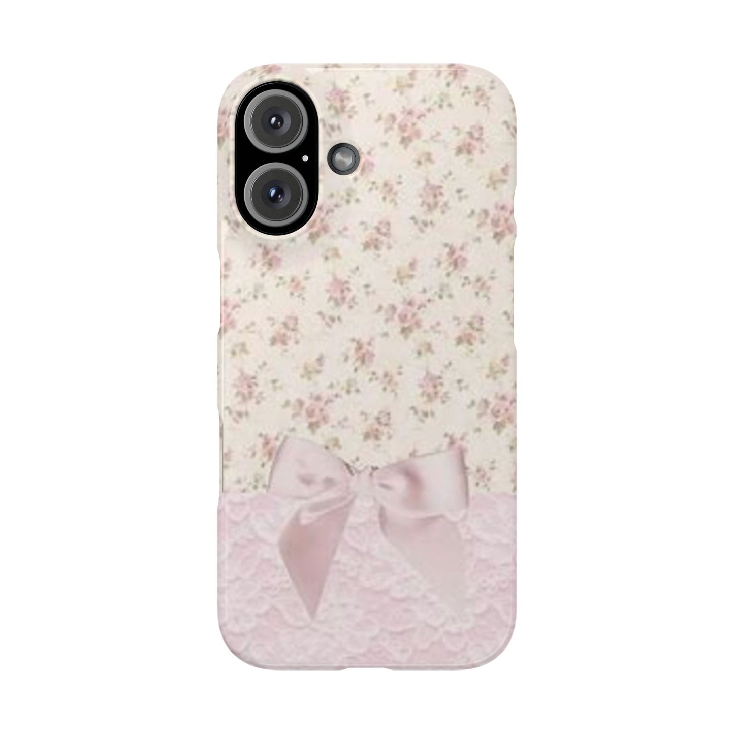 pink flower lace bow phone case