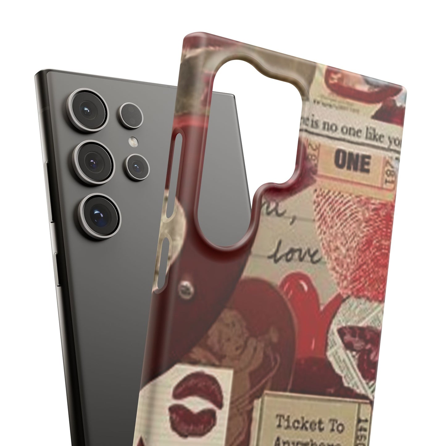 red collage phone case