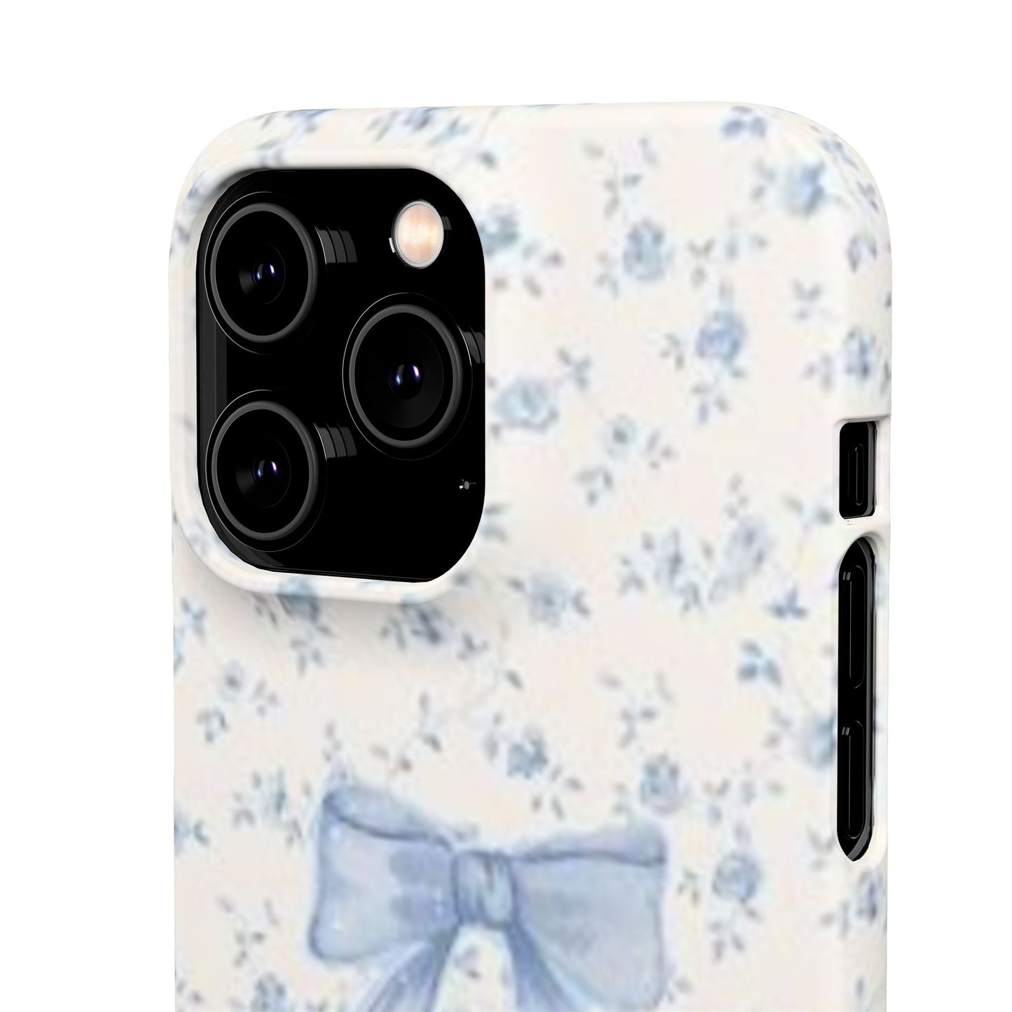 blue flowers and bow phone case